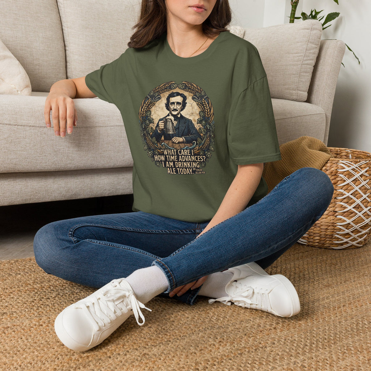 I Am Drinking Ale Today Edgar Allan Poe T-Shirt