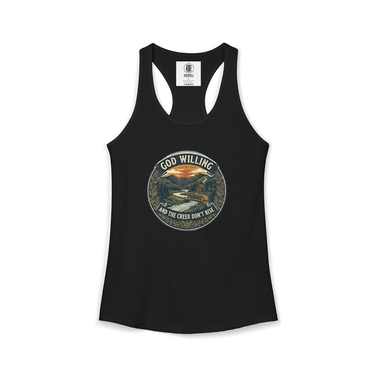 Creek Don't Rise Appalachian Motto Women's Racerback Tank