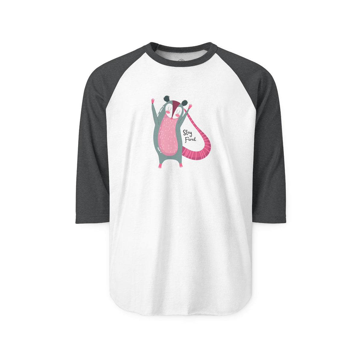 Stay Feral – Possum 3/4 Sleeve Raglan Tee