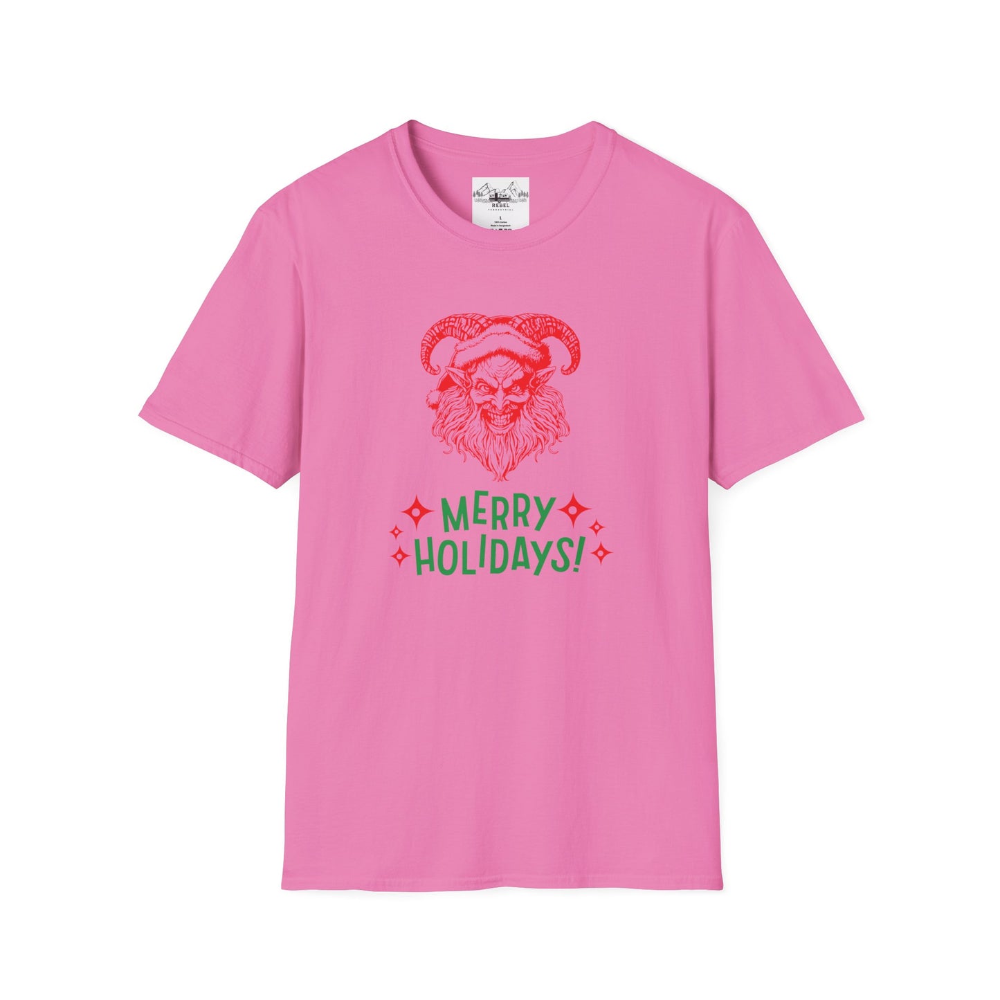Smiling Krampus "Merry Holidays" Unisex T-Shirt | Ultra-Soft Cotton
