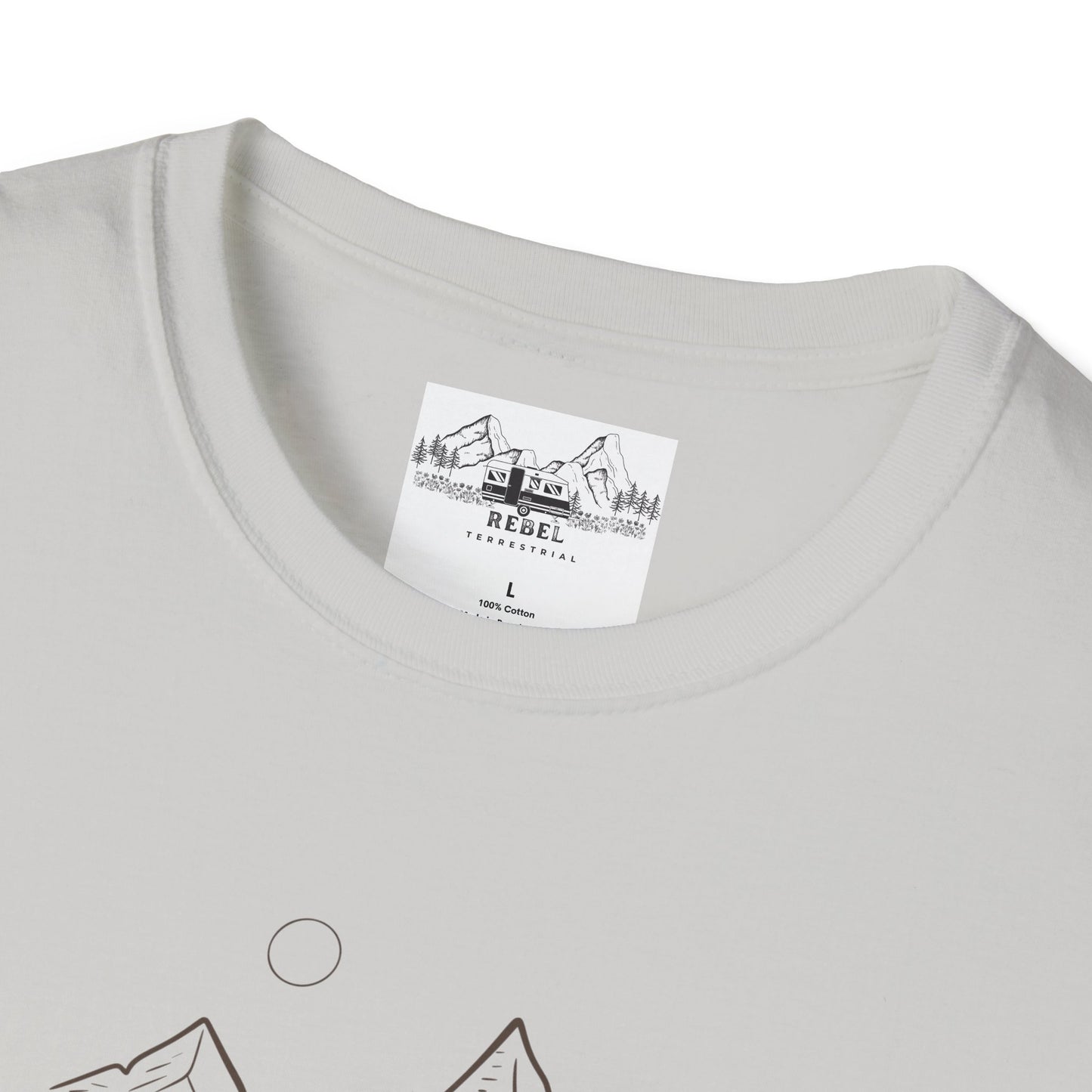 Just Another Half Mile or So | Minimalist Mountain Scene Unisex Softstyle T-Shirt