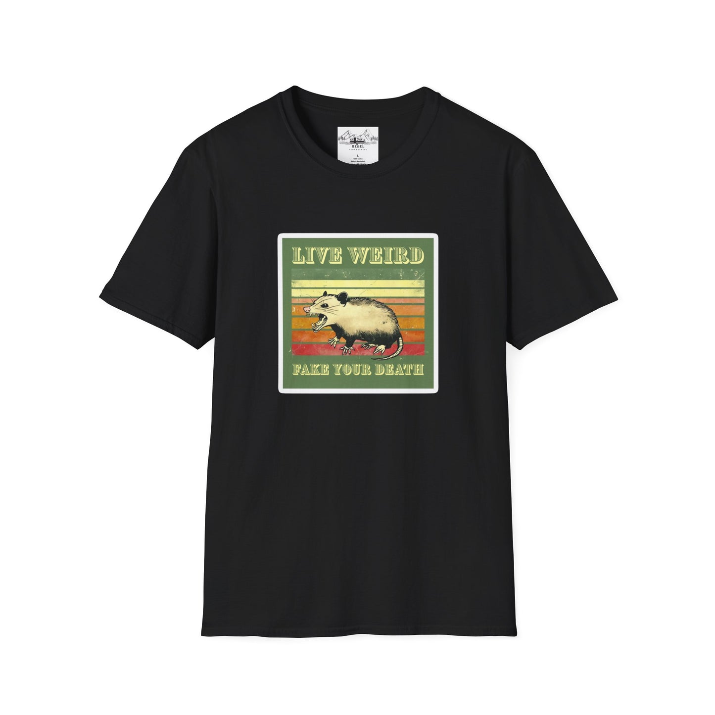 Live Weird, Fake Your Death – Angry Possum T-Shirt