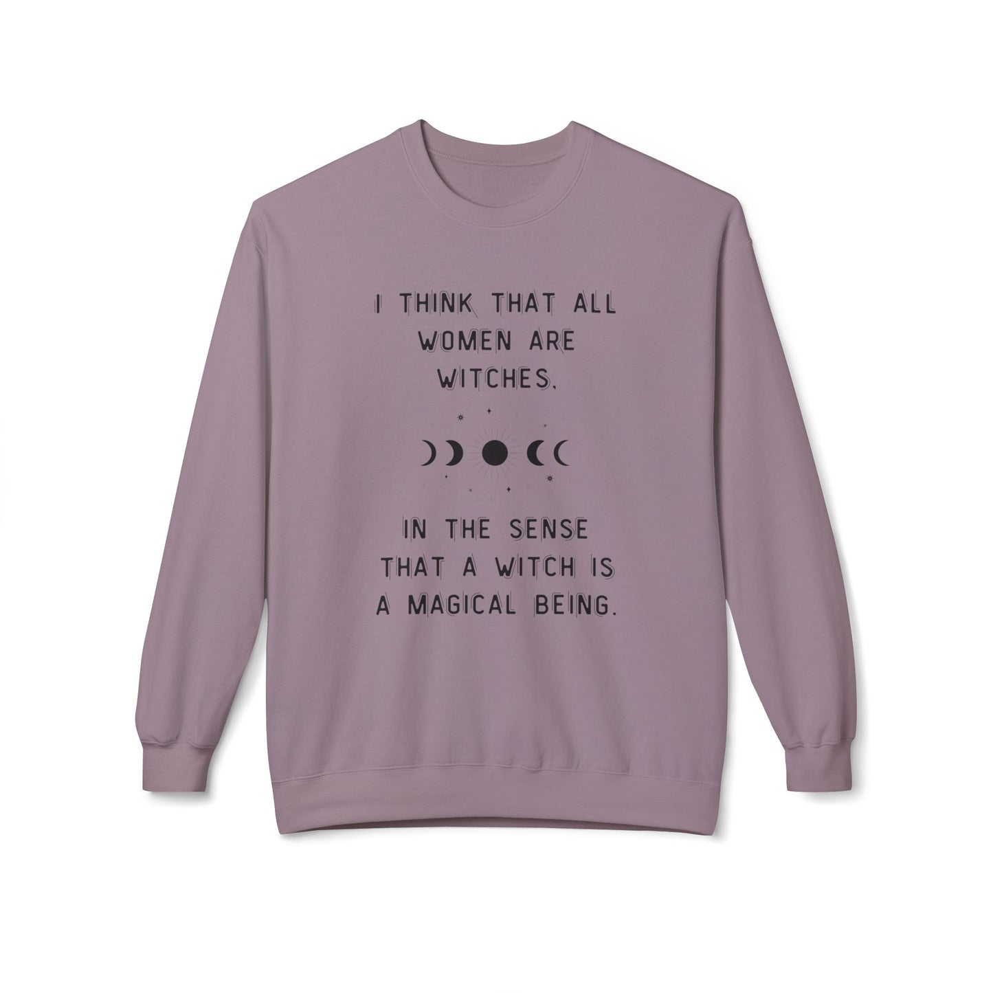 Empowered Witch Midweight Crewneck Sweatshirt - Subtle Moon Phases