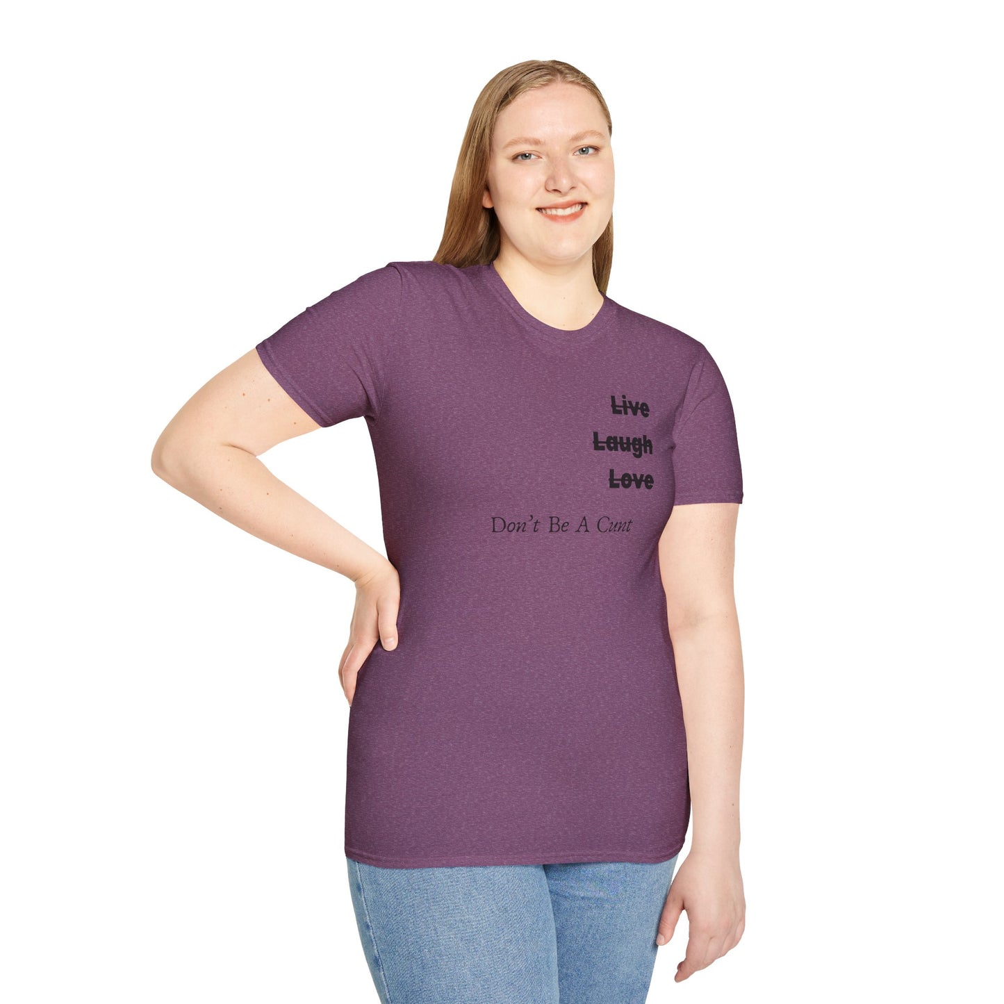 "Live Laugh Love" Subversive Graphic Tee – Wry Humor Statement