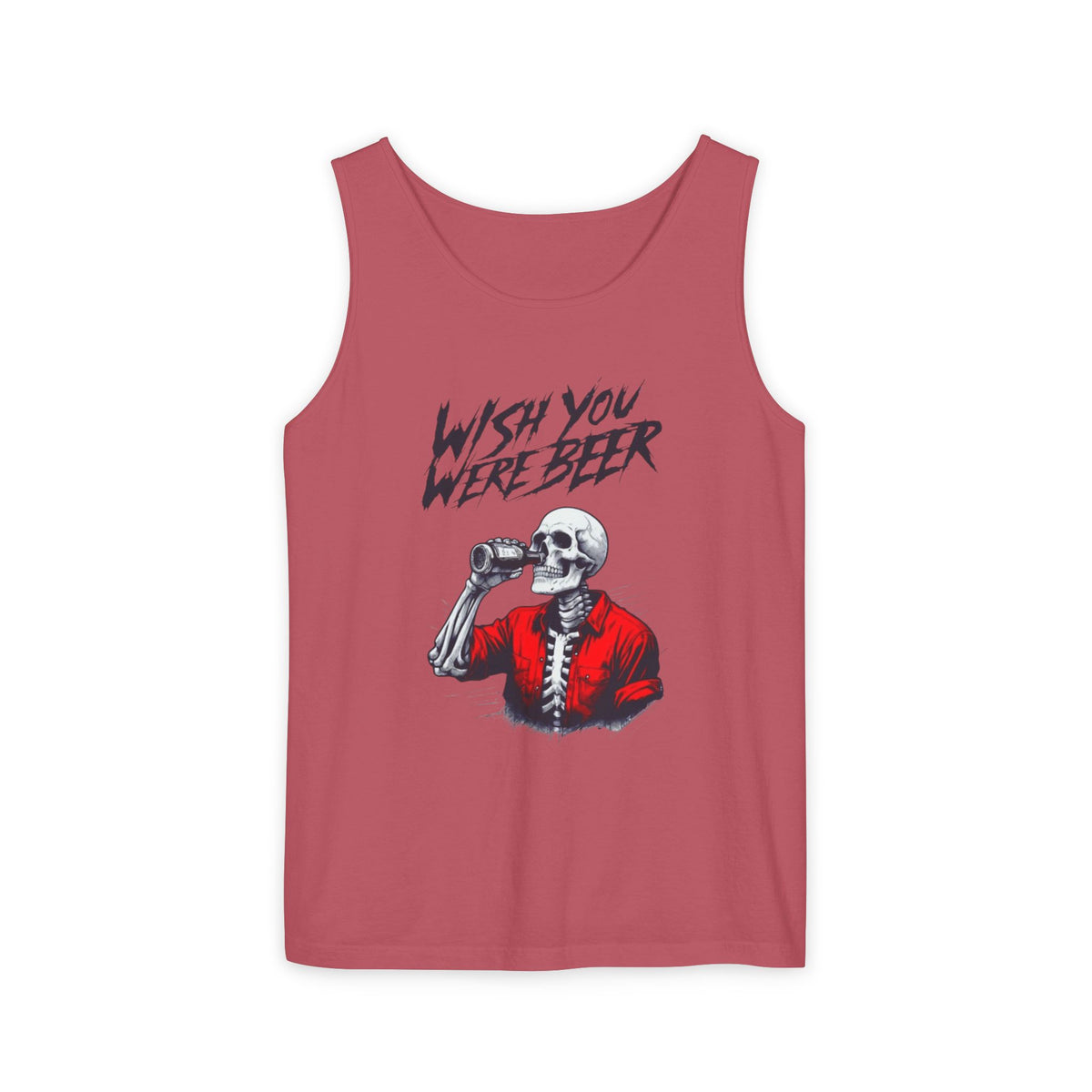 Wish You Were Beer – Funny Skeleton Tank Top