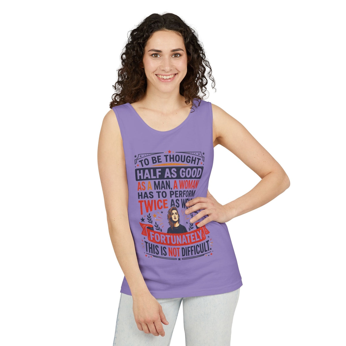“Twice as Well” Feminist Unisex Cotton Tank Top