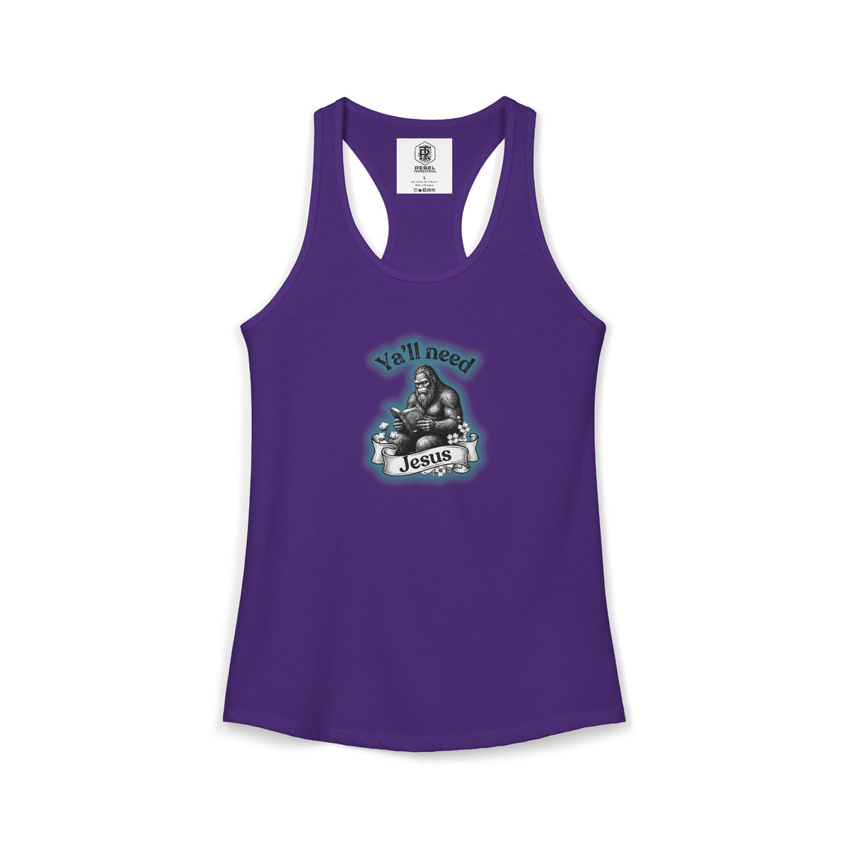 Y’all Need Jesus Bigfoot Women’s Racerback Tank