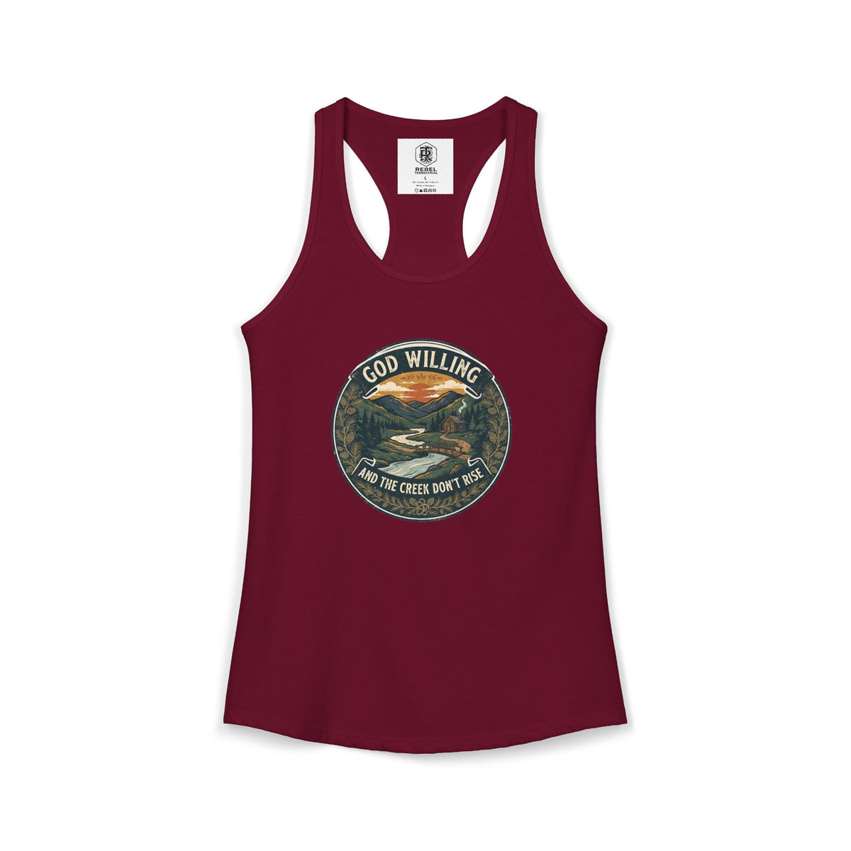 Creek Don't Rise Appalachian Motto Women's Racerback Tank