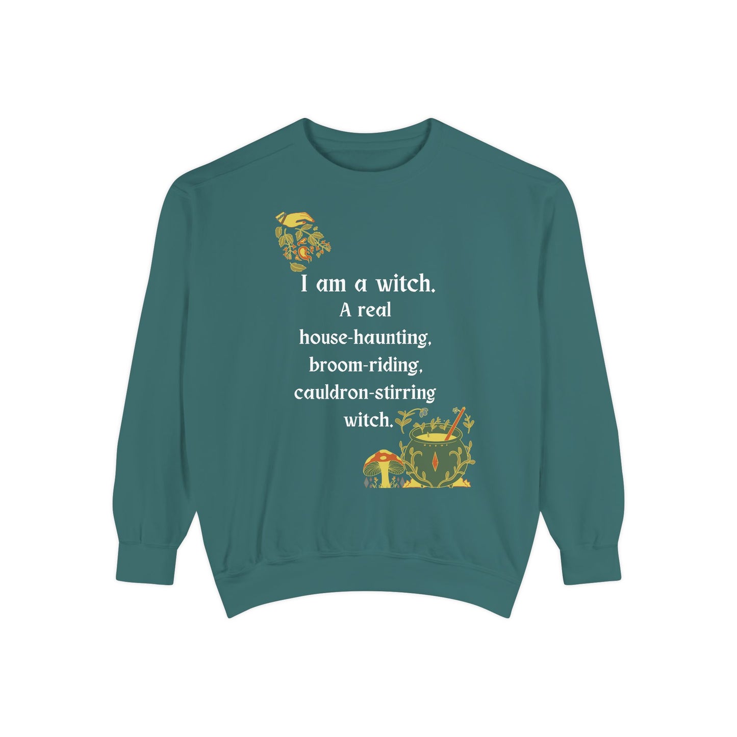 The Real Witch Cauldron & Broom Unisex Sweatshirt