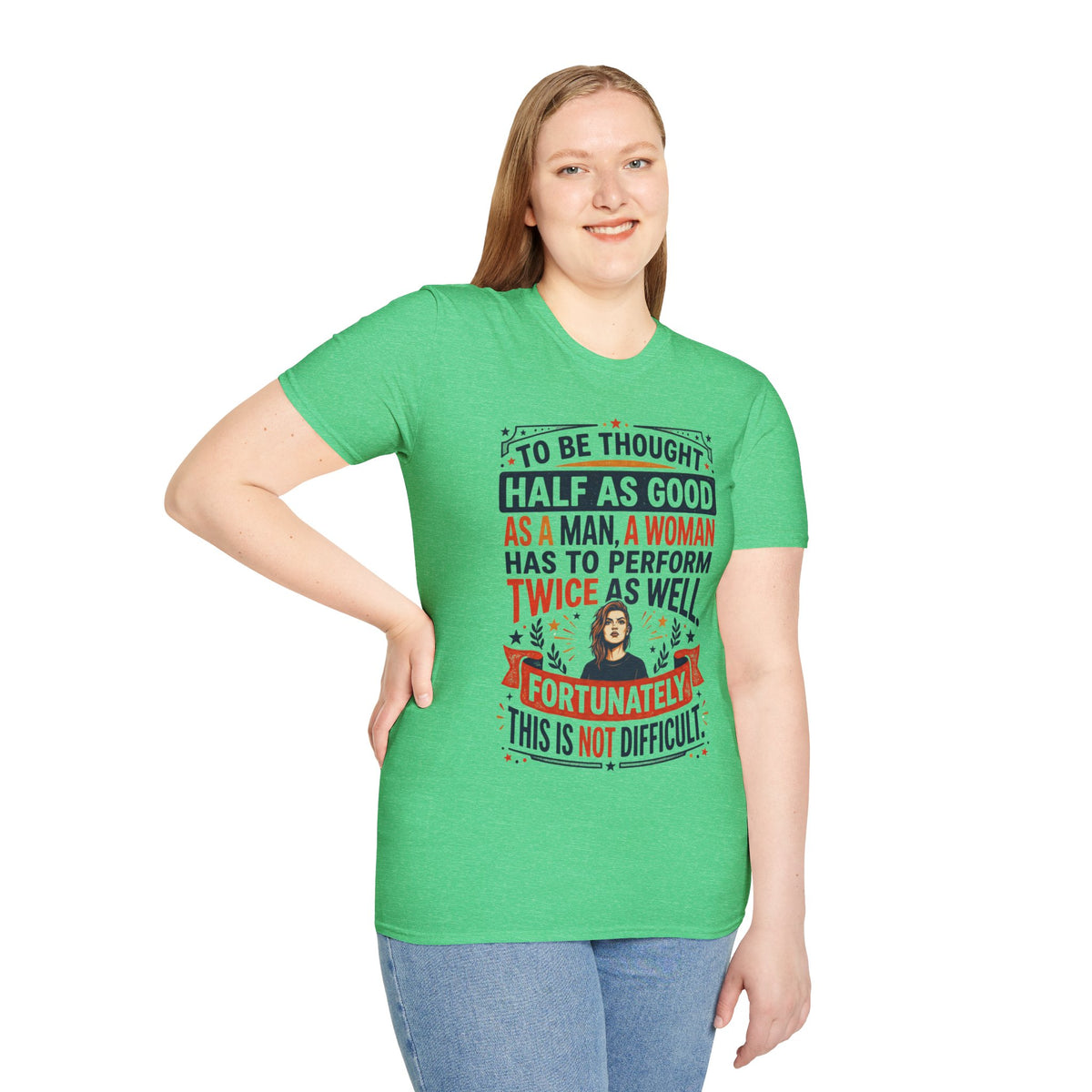 "Twice as Well" Vintage-Style Feminist Graphic Tee | Retro Sarcastic T-Shirt