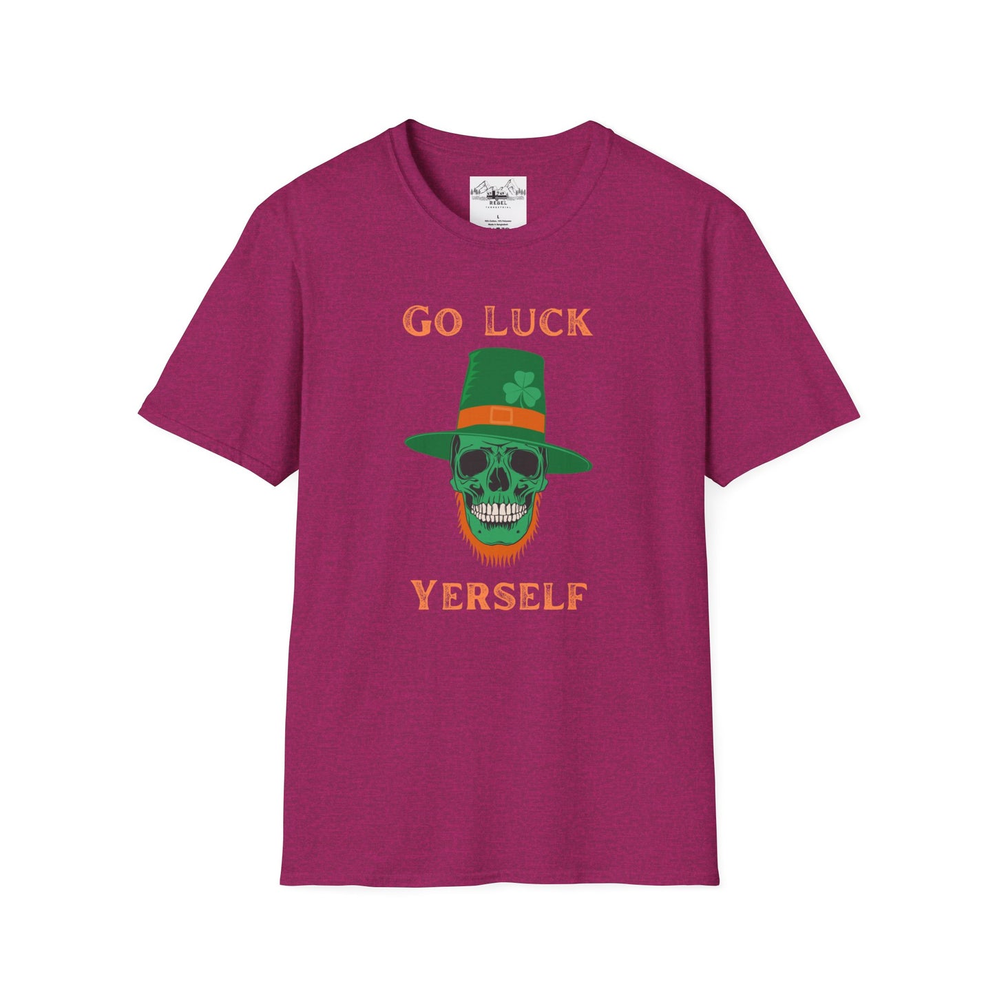 "Go Luck Yerself" Graphic Tee – Emerald Skull & Leprechaun Hat