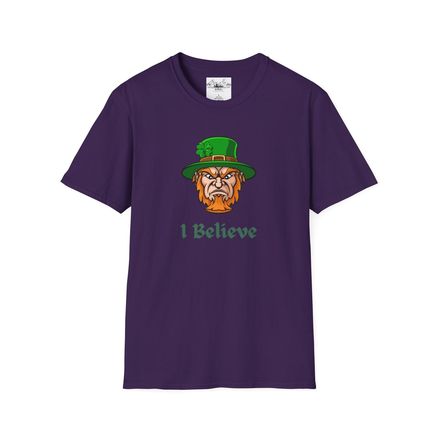 "I Believe" Angry Leprechaun Graphic Tee – Playful Celtic Spirit