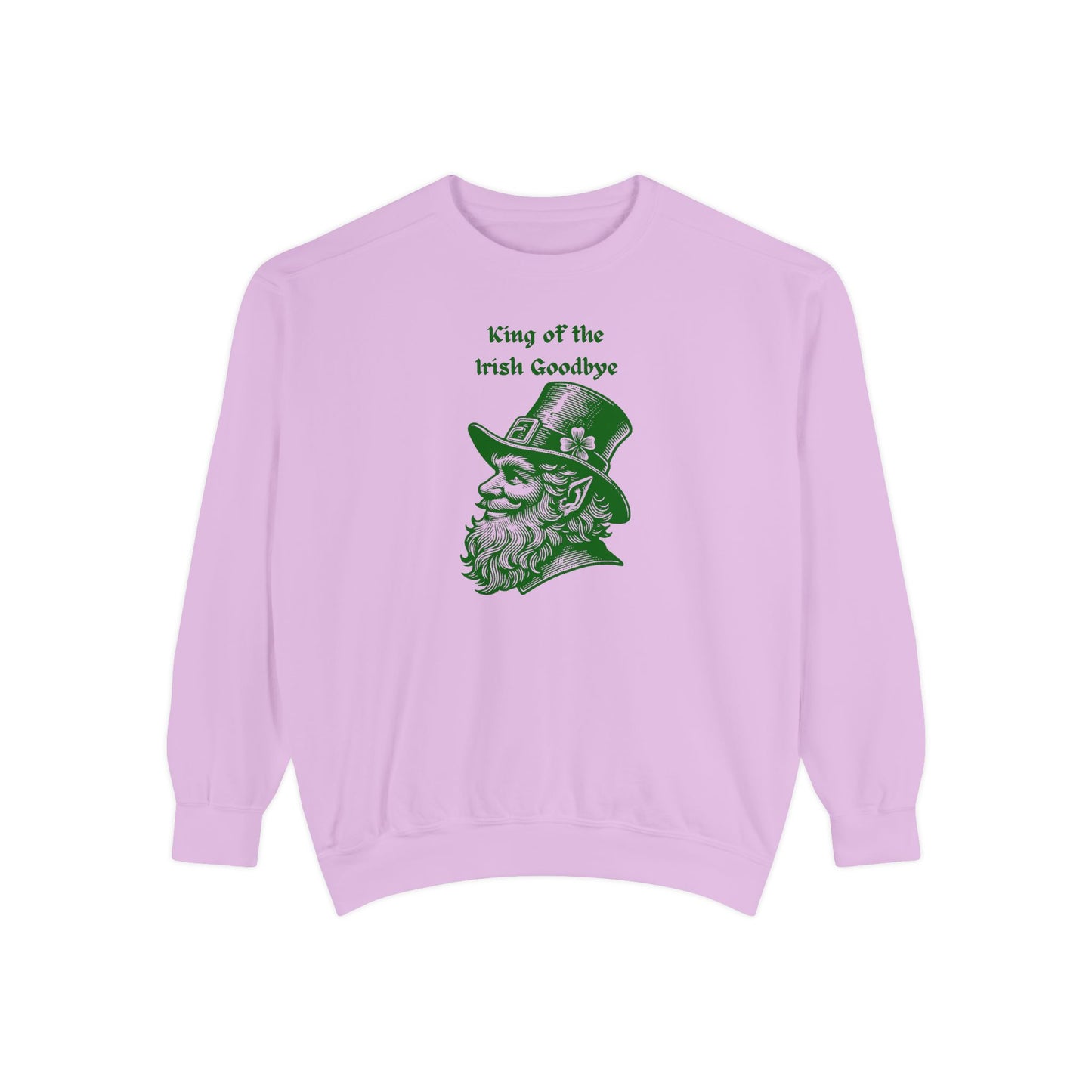 "King of the Irish Goodbye" Relaxed Fit Sweatshirt – Vintage Green Graphic