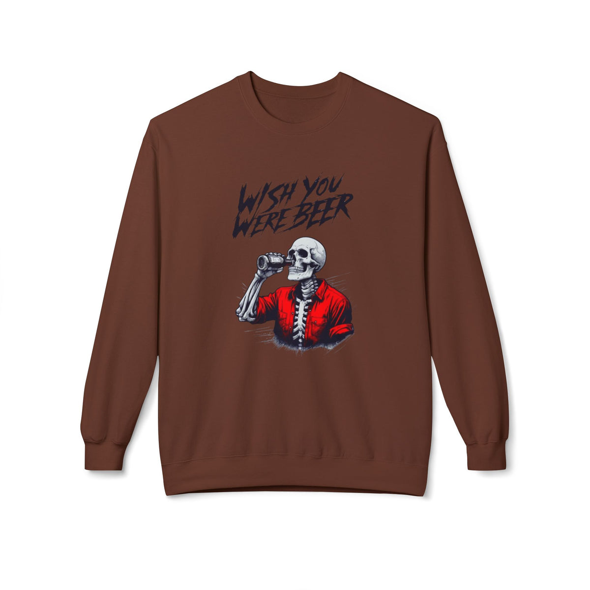 Wish You Were Beer – Skeleton Crewneck Sweatshirt