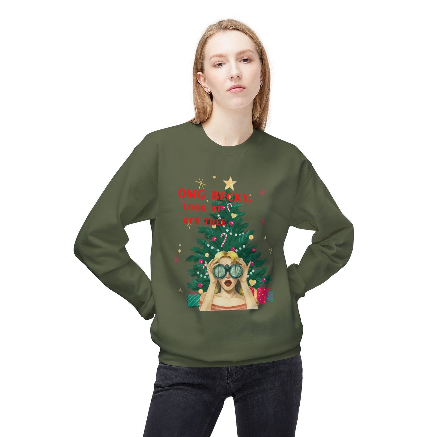 OMG Becky, Look at Her Tree - Vintage Nostalgia Crewneck Sweatshirt