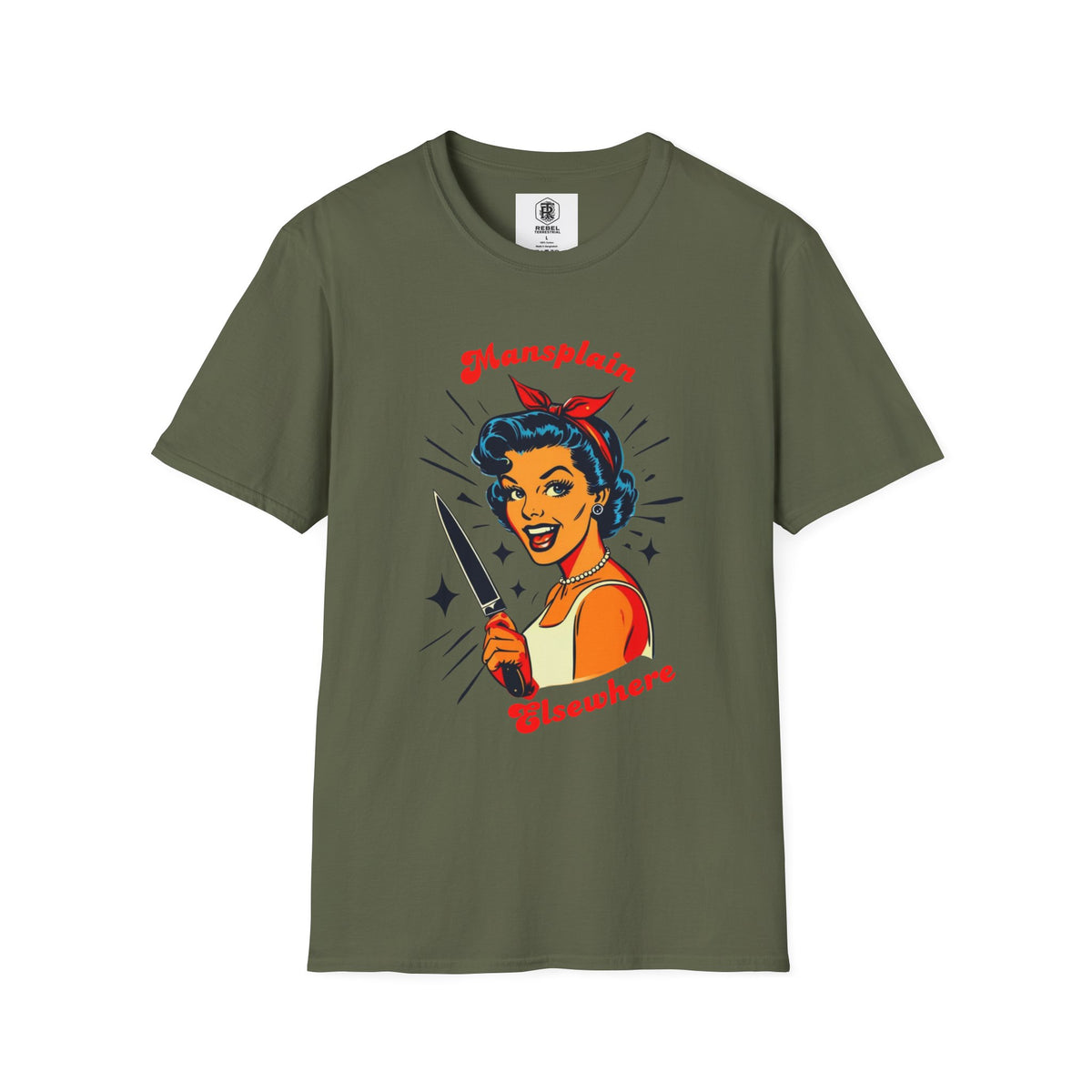 Mansplain Elsewhere - Vintage Feminist T-Shirt