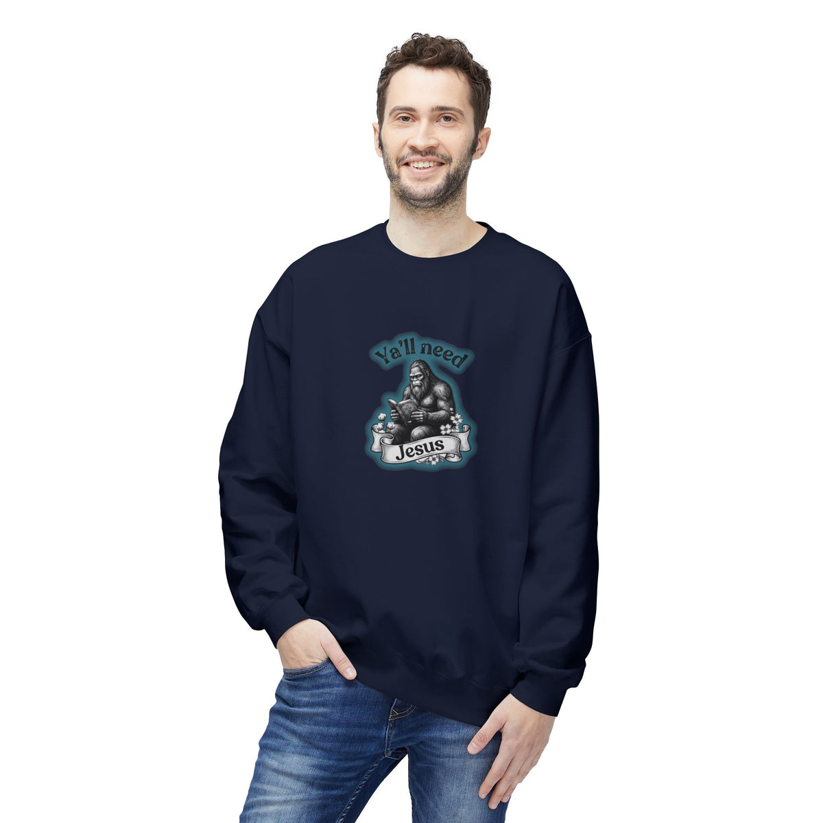 Y’all Need Jesus Bigfoot Crewneck Sweatshirt