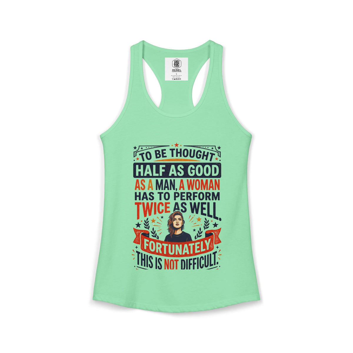 “Twice as Well” Feminist Women's Racerback Tank