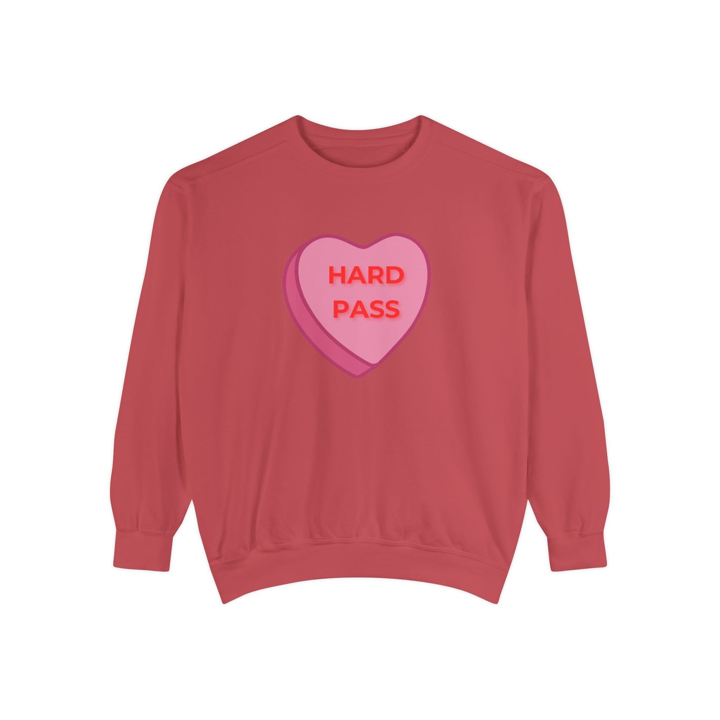 Hard Pass Candy Heart Color Blast Sweatshirt