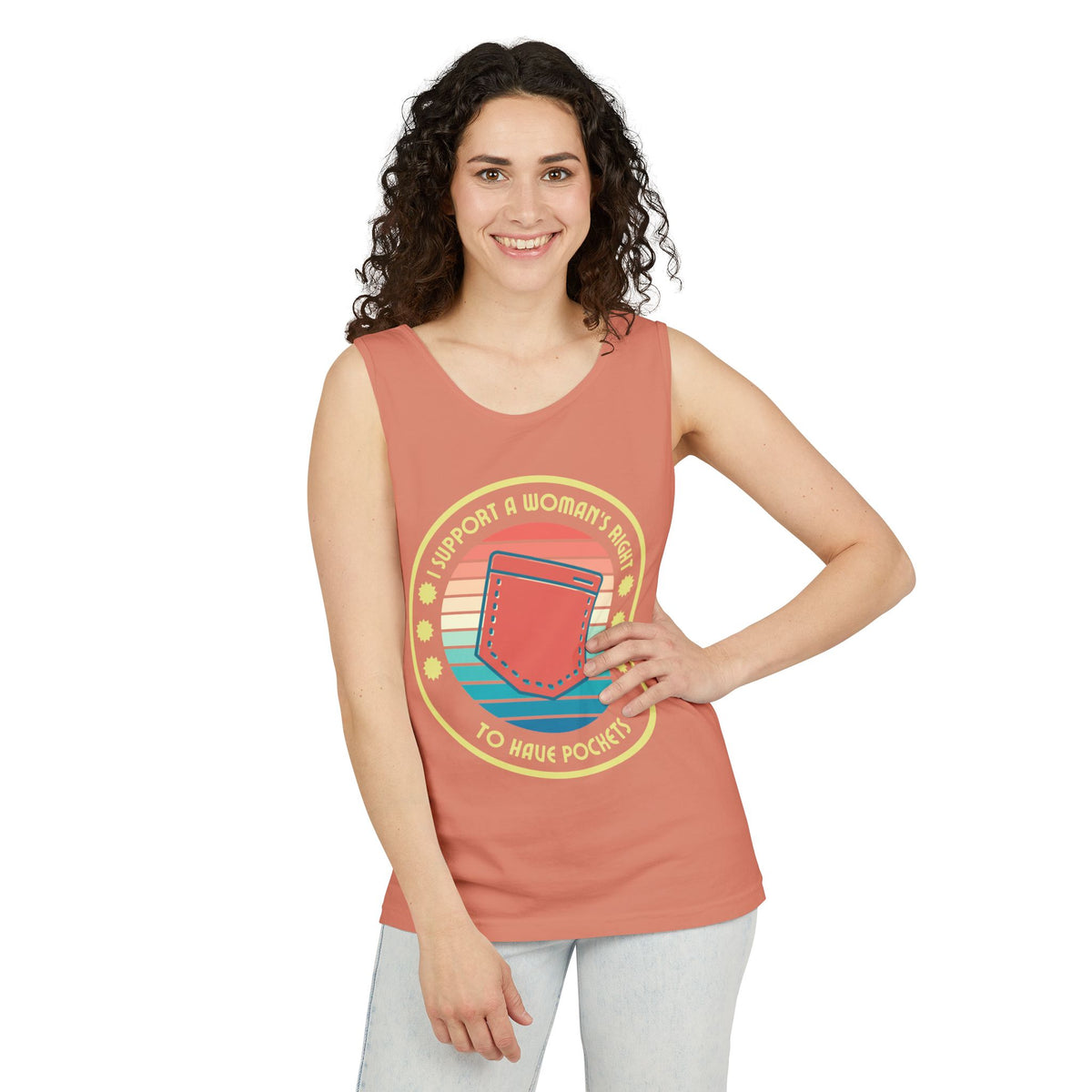I Support a Woman’s Right to Have Pockets – Unisex Jersey Tank