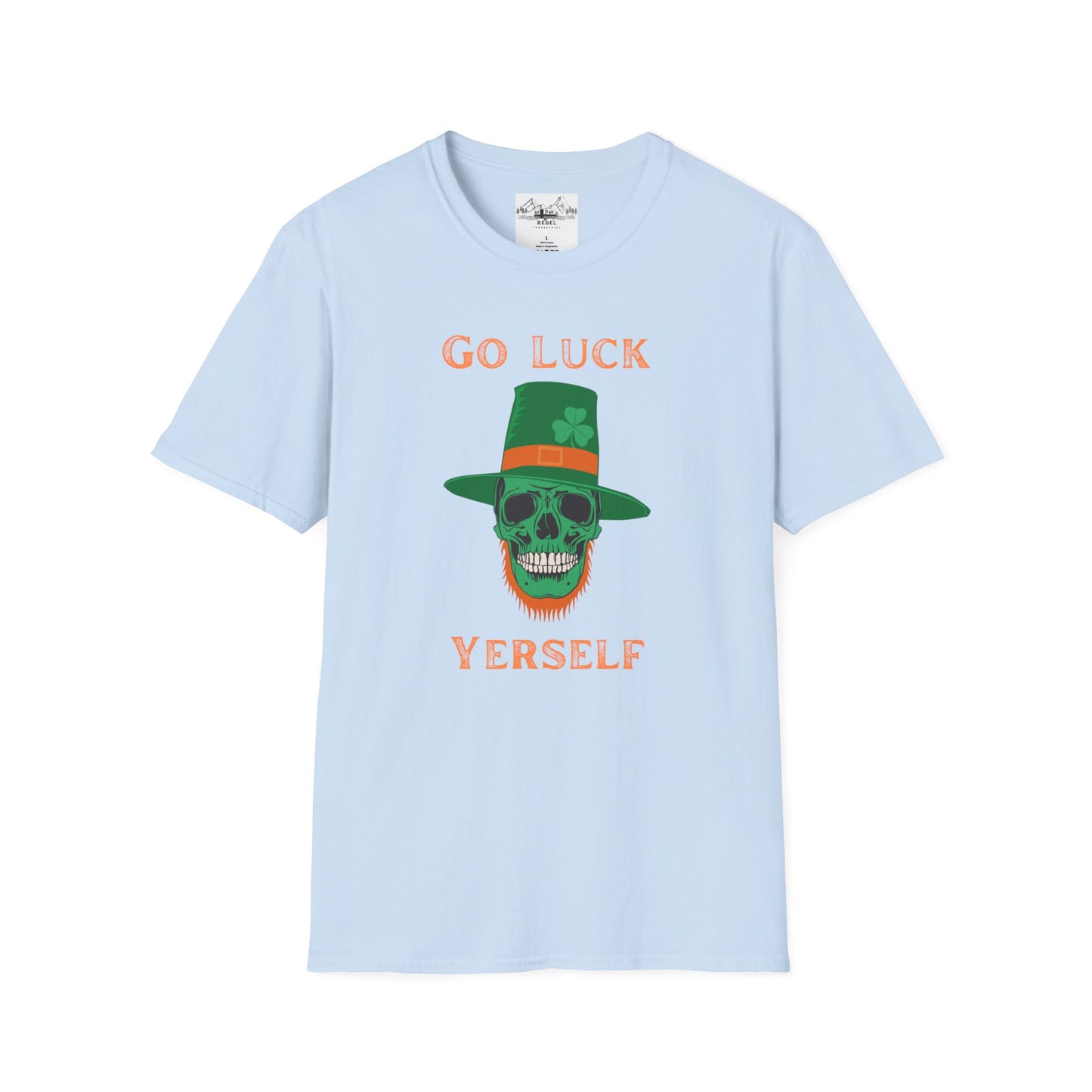 "Go Luck Yerself" Graphic Tee – Emerald Skull & Leprechaun Hat