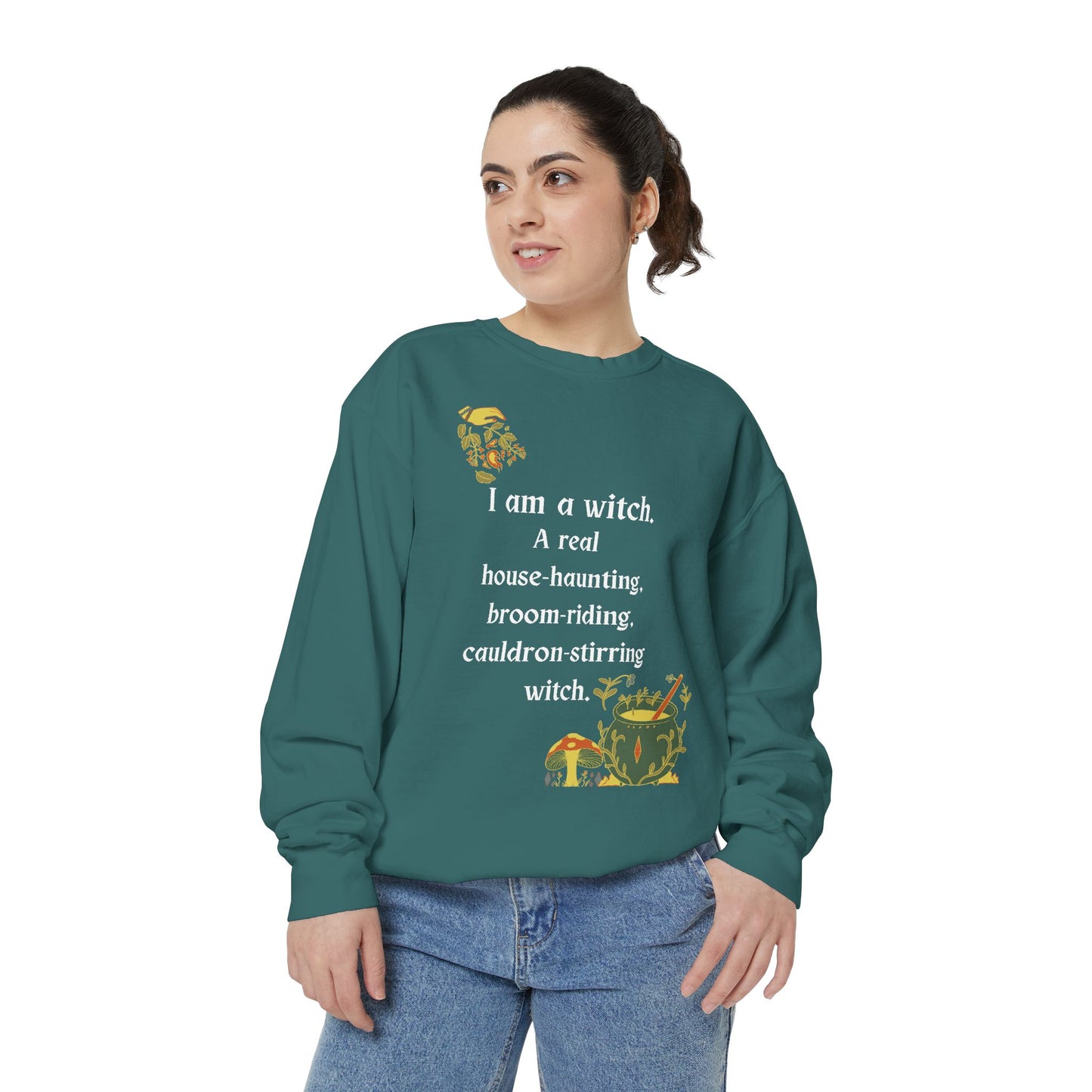 The Real Witch Cauldron & Broom Unisex Sweatshirt