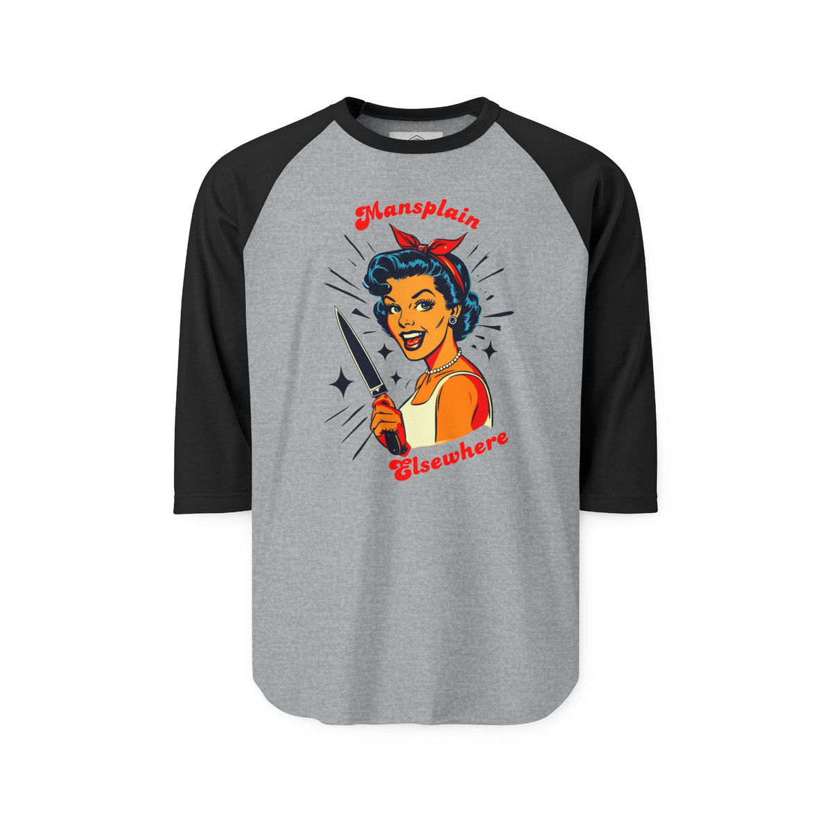 Mansplain Elsewhere 3/4 Sleeve Raglan Tee