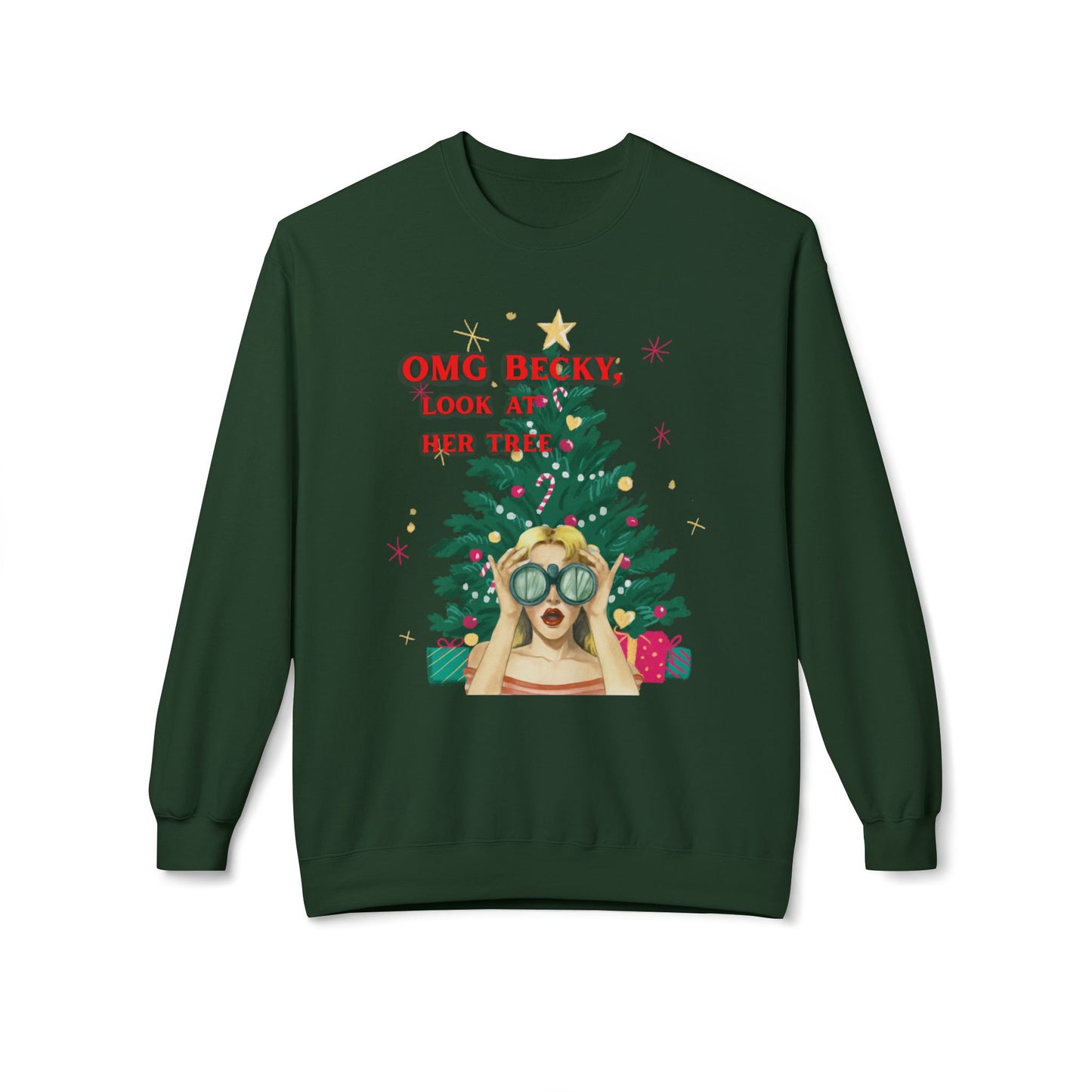 OMG Becky, Look at Her Tree - Vintage Nostalgia Crewneck Sweatshirt