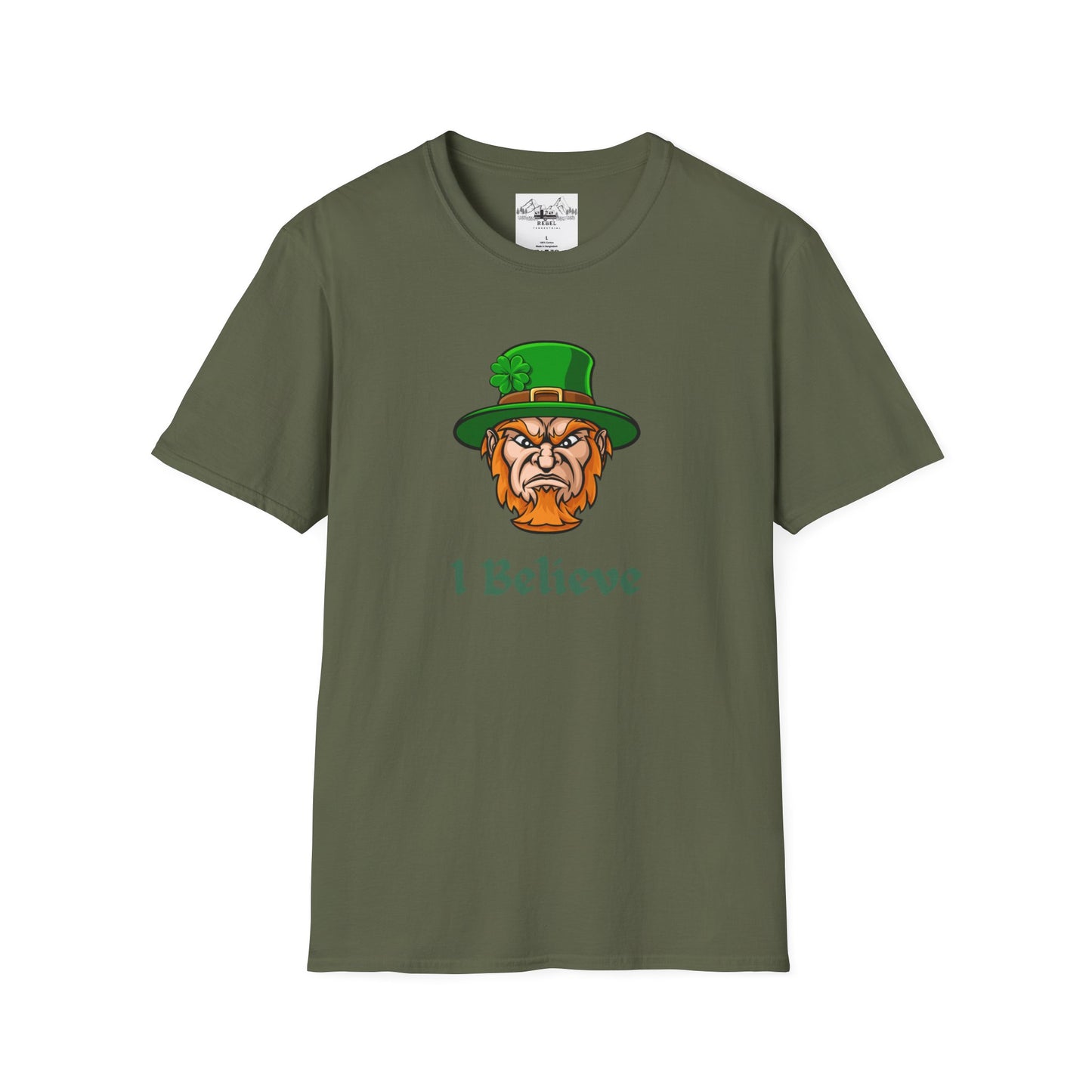 "I Believe" Angry Leprechaun Graphic Tee – Playful Celtic Spirit