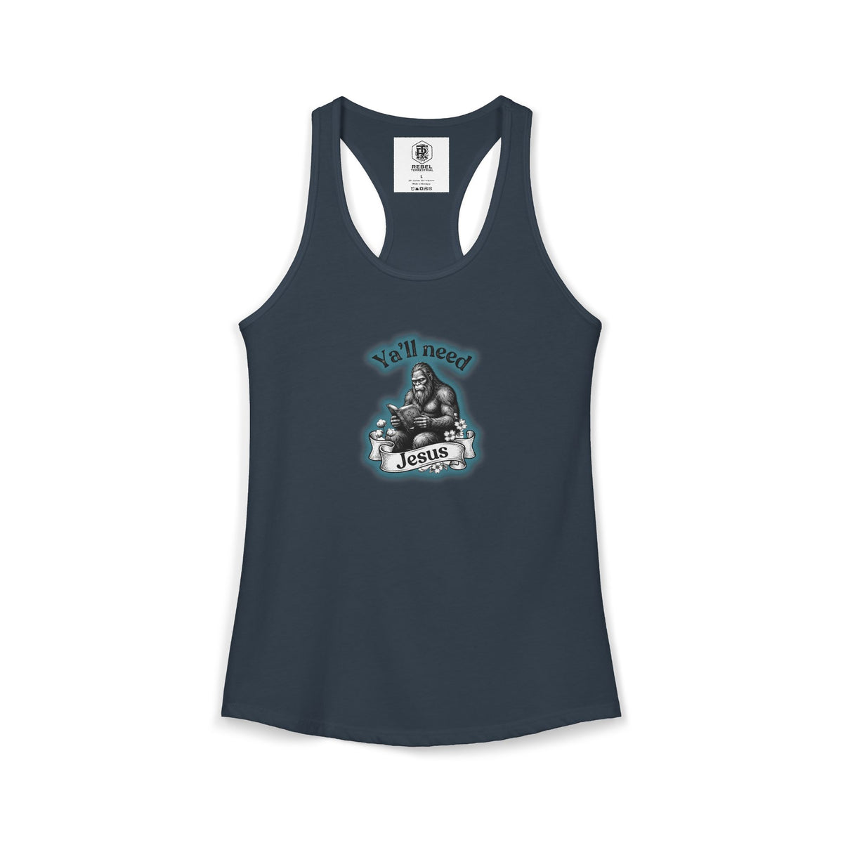 Y’all Need Jesus Bigfoot Women’s Racerback Tank