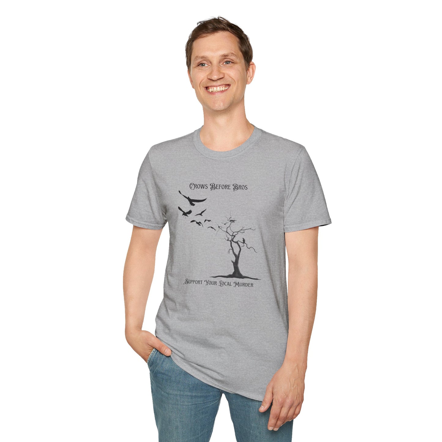"Crows Before Bros" Unisex Softstyle T-Shirt