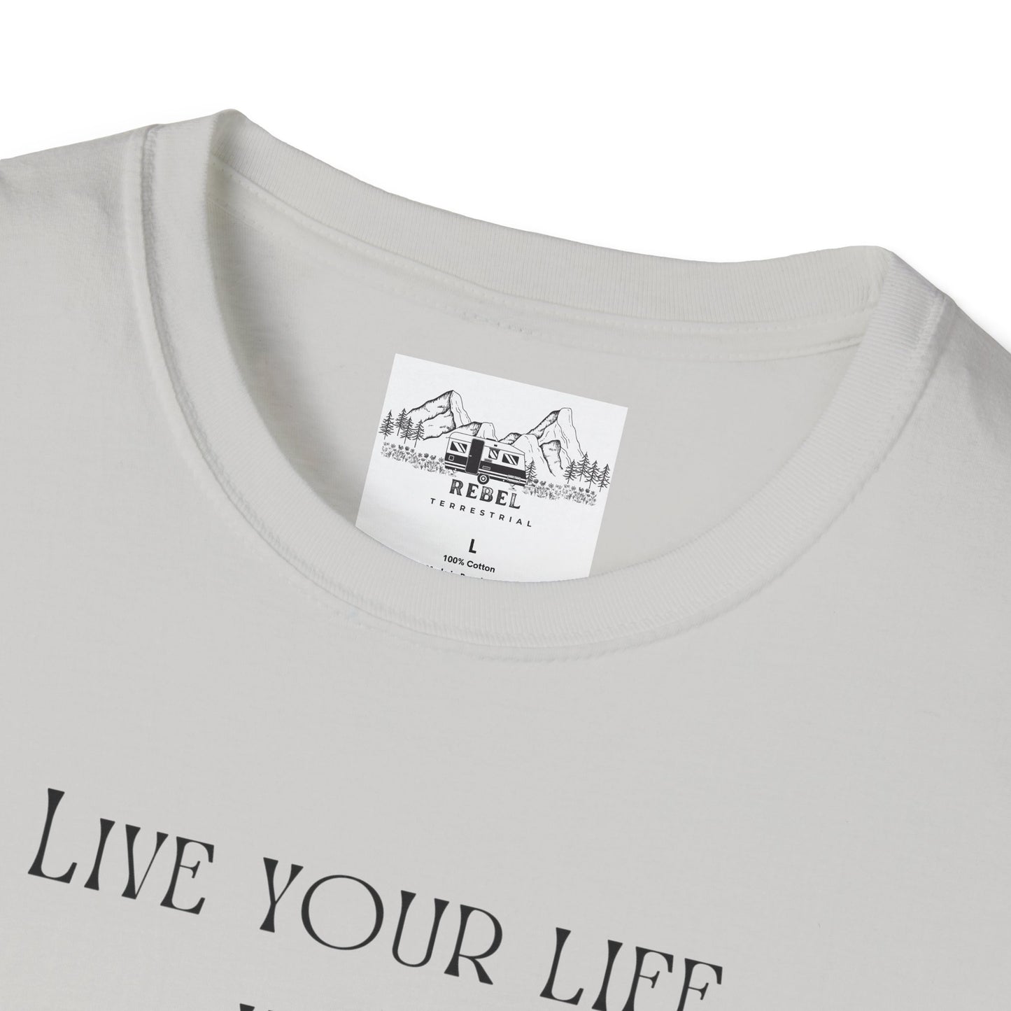 Live Your Life Well – Funny Gravestone-Inspired Floral T-Shirt