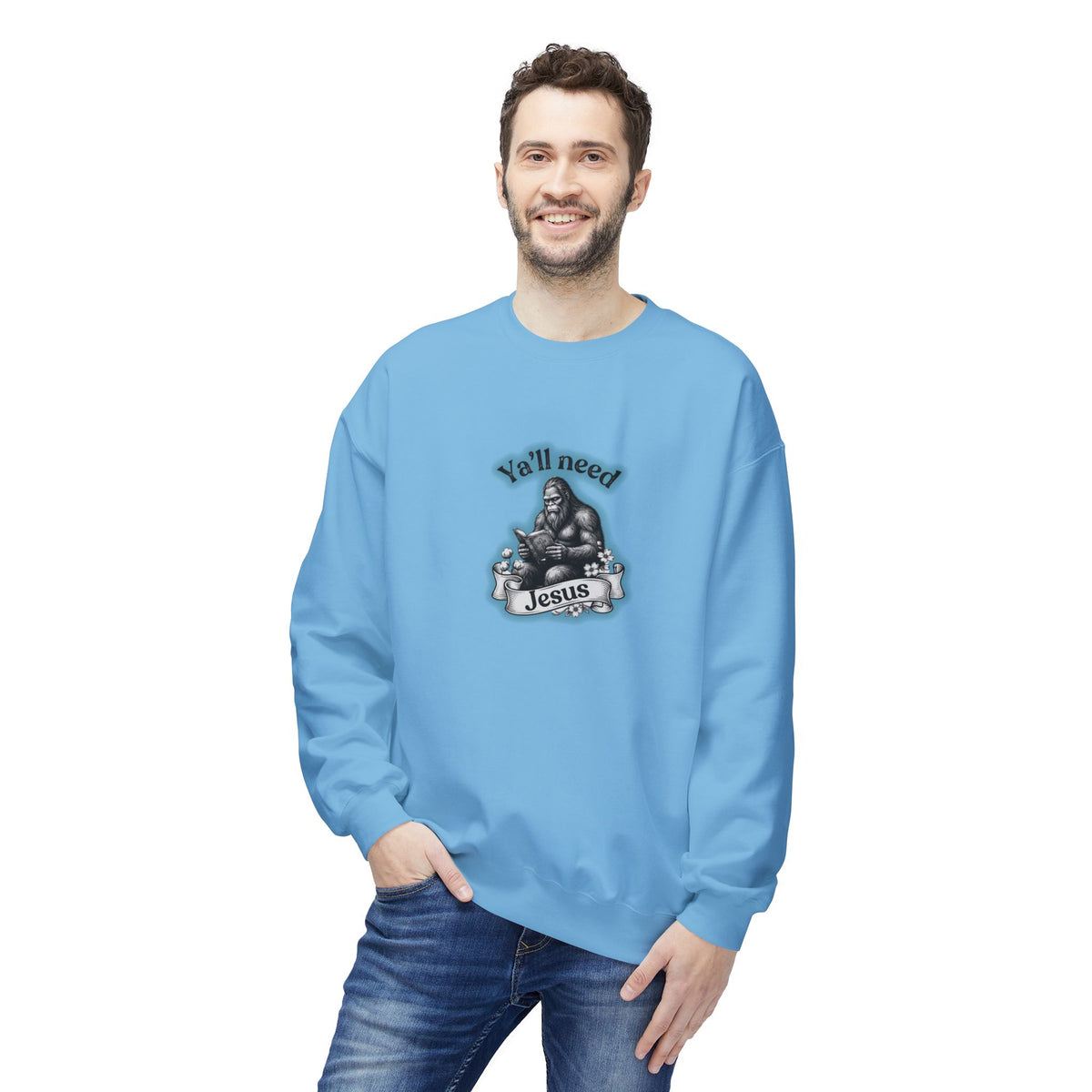 Y’all Need Jesus Bigfoot Crewneck Sweatshirt