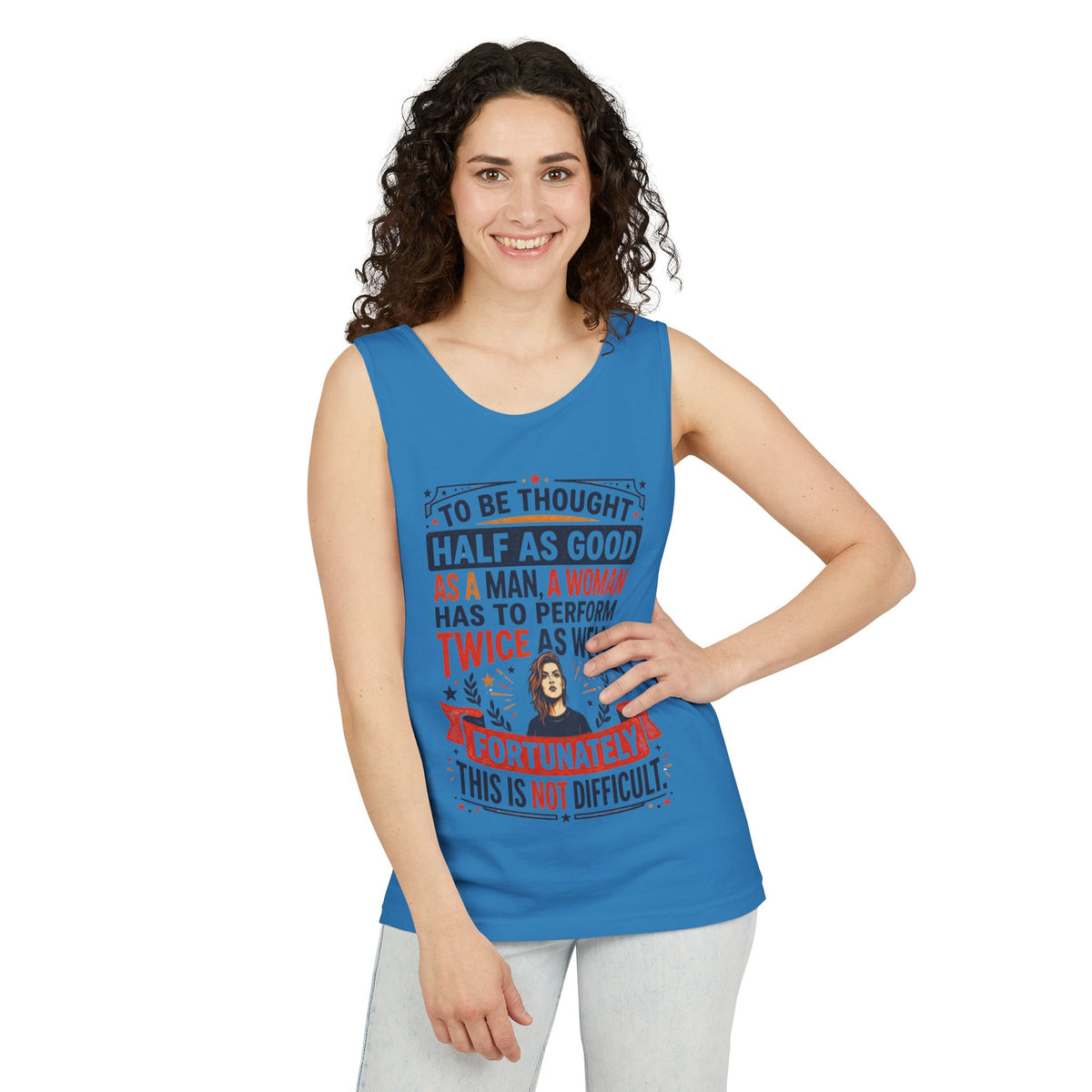 “Twice as Well” Feminist Unisex Cotton Tank Top