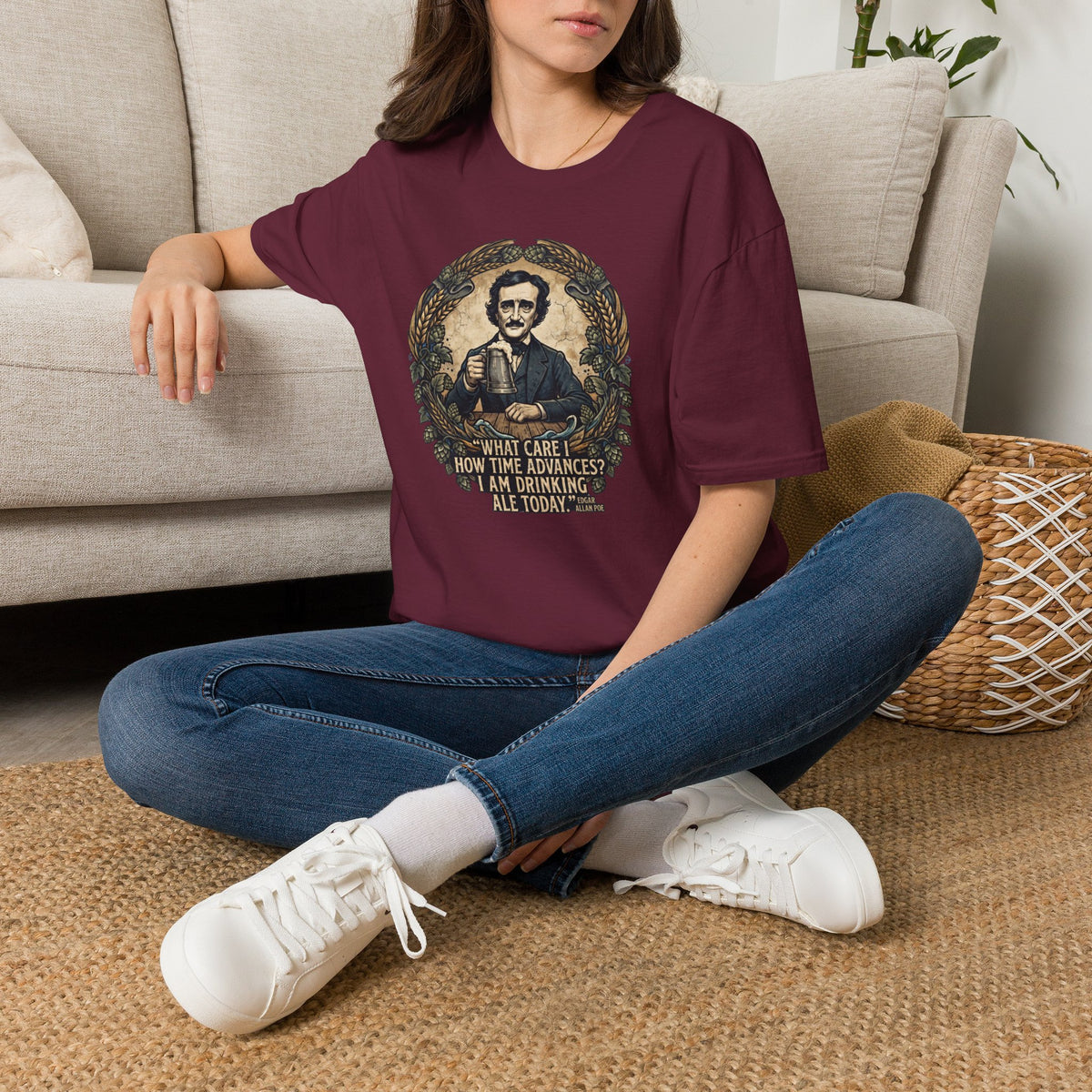 I Am Drinking Ale Today Edgar Allan Poe T-Shirt