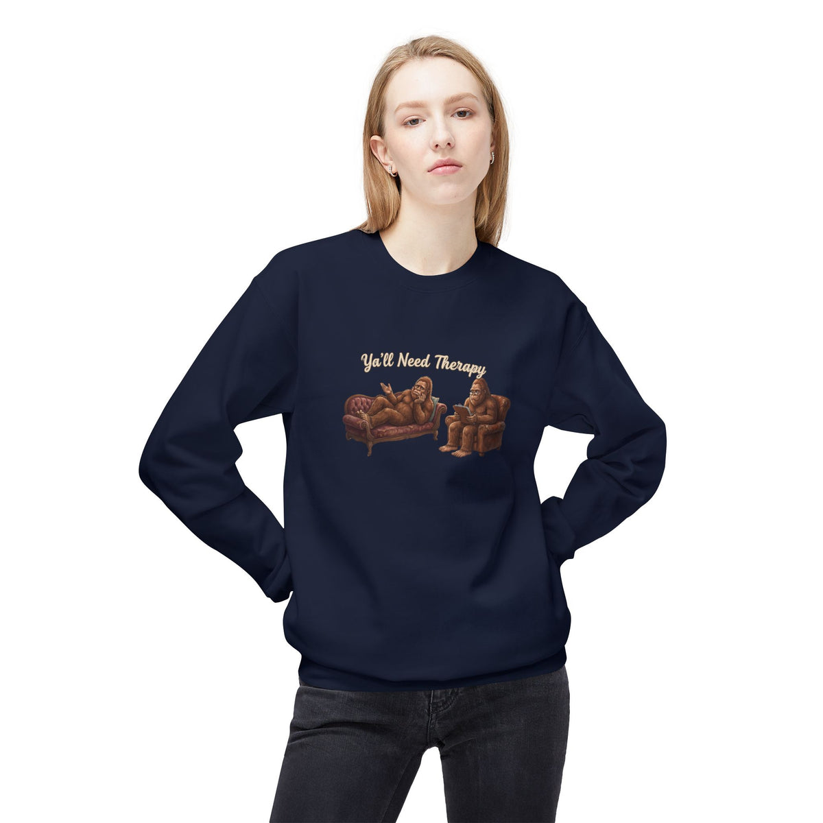 Y’all Need Therapy Bigfoot Crewneck Sweatshirt