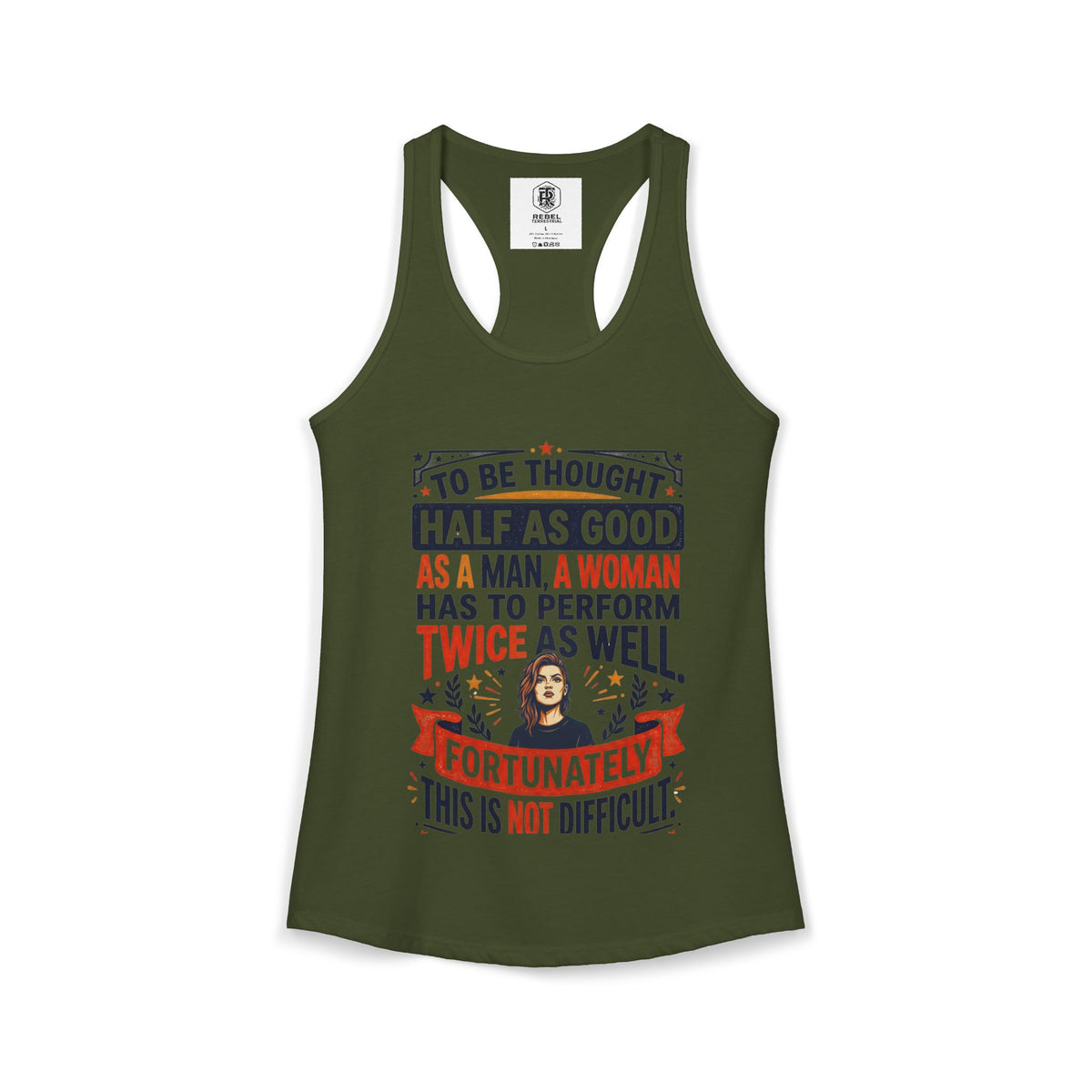 “Twice as Well” Feminist Women's Racerback Tank