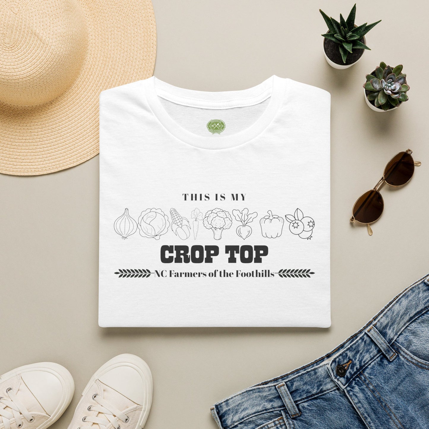 NC Farmers of the Foothills "This Is My Crop Top" Graphic T-Shirt