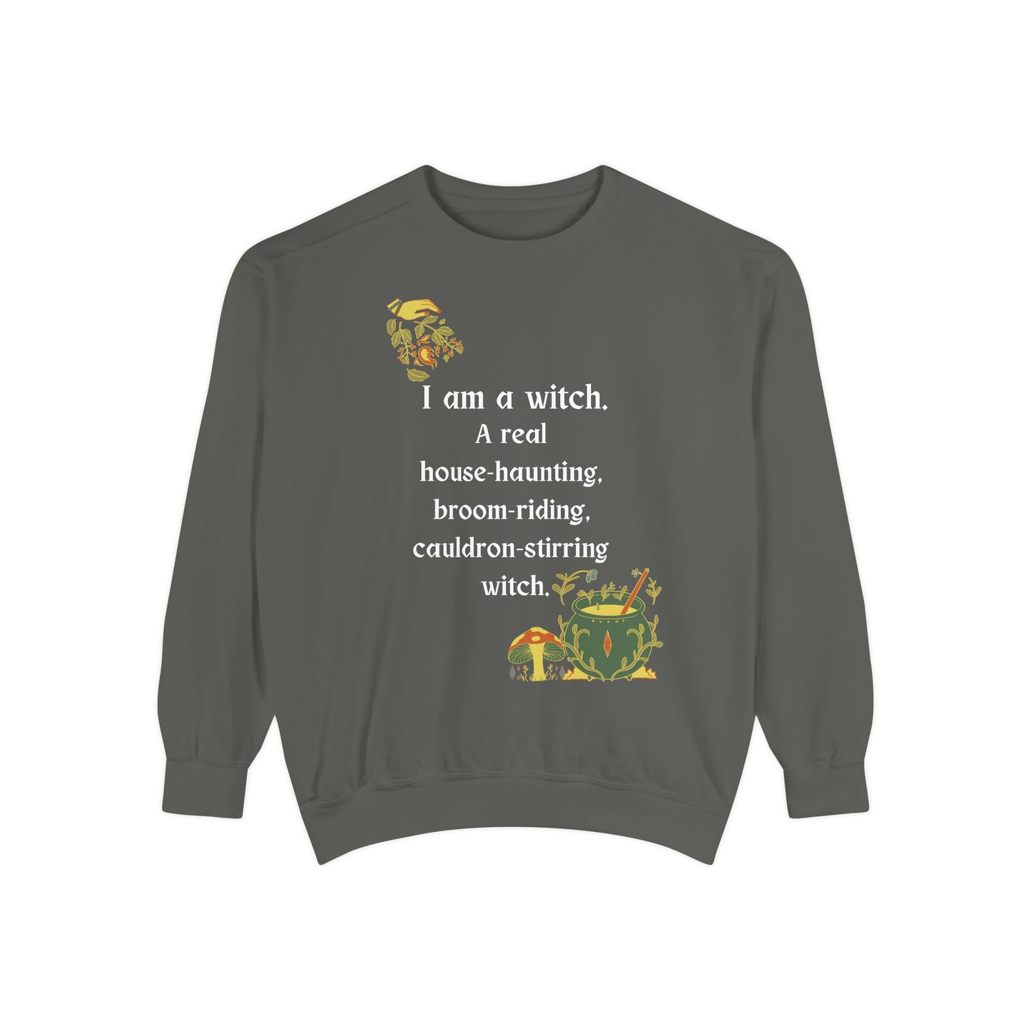 The Real Witch Cauldron & Broom Unisex Sweatshirt