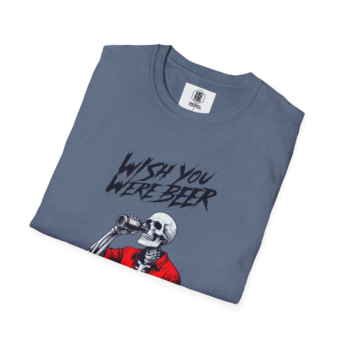 Wish You Were Beer – Funny Skeleton Drinking Tee