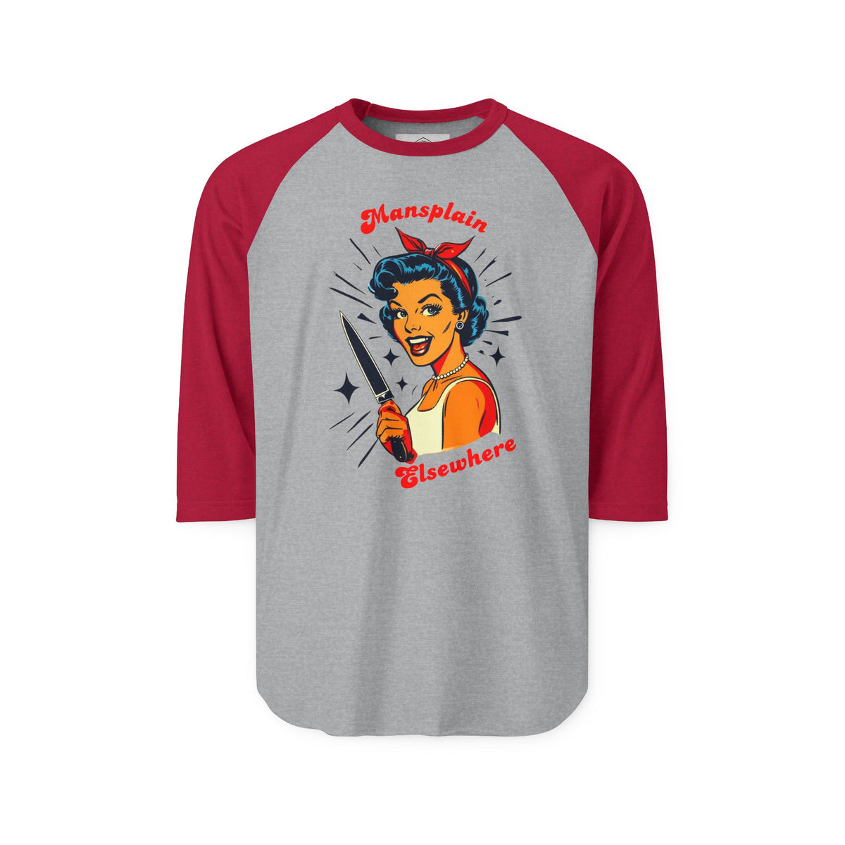 Mansplain Elsewhere 3/4 Sleeve Raglan Tee