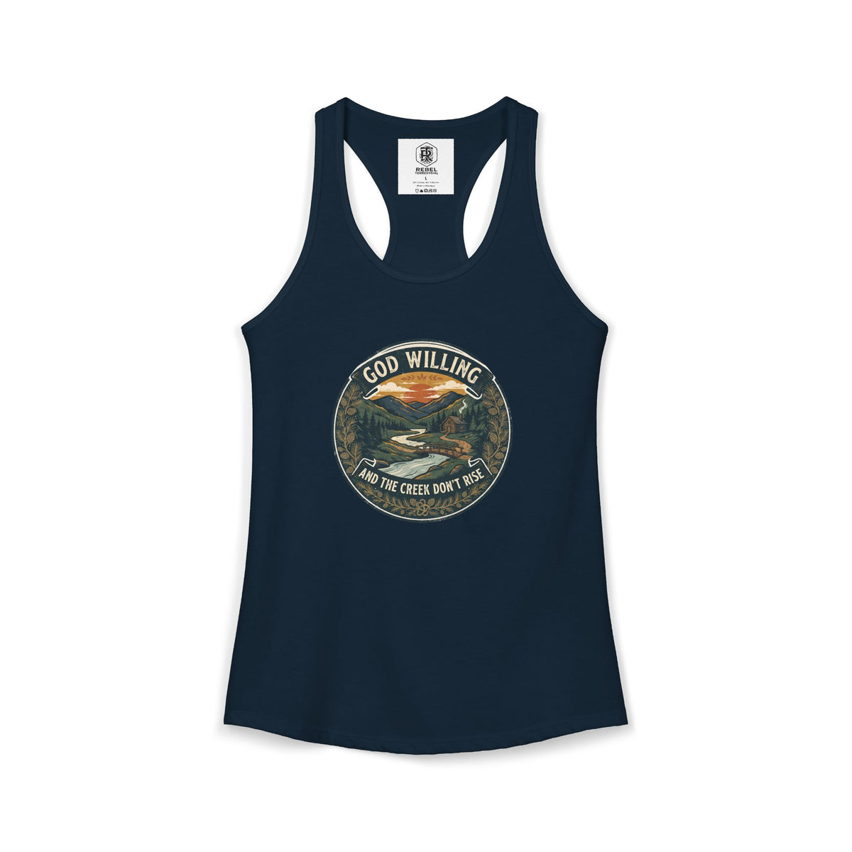 Creek Don't Rise Appalachian Motto Women's Racerback Tank
