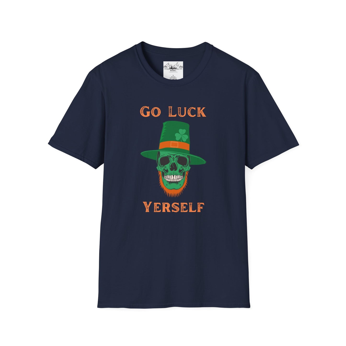 "Go Luck Yerself" Graphic Tee – Emerald Skull & Leprechaun Hat