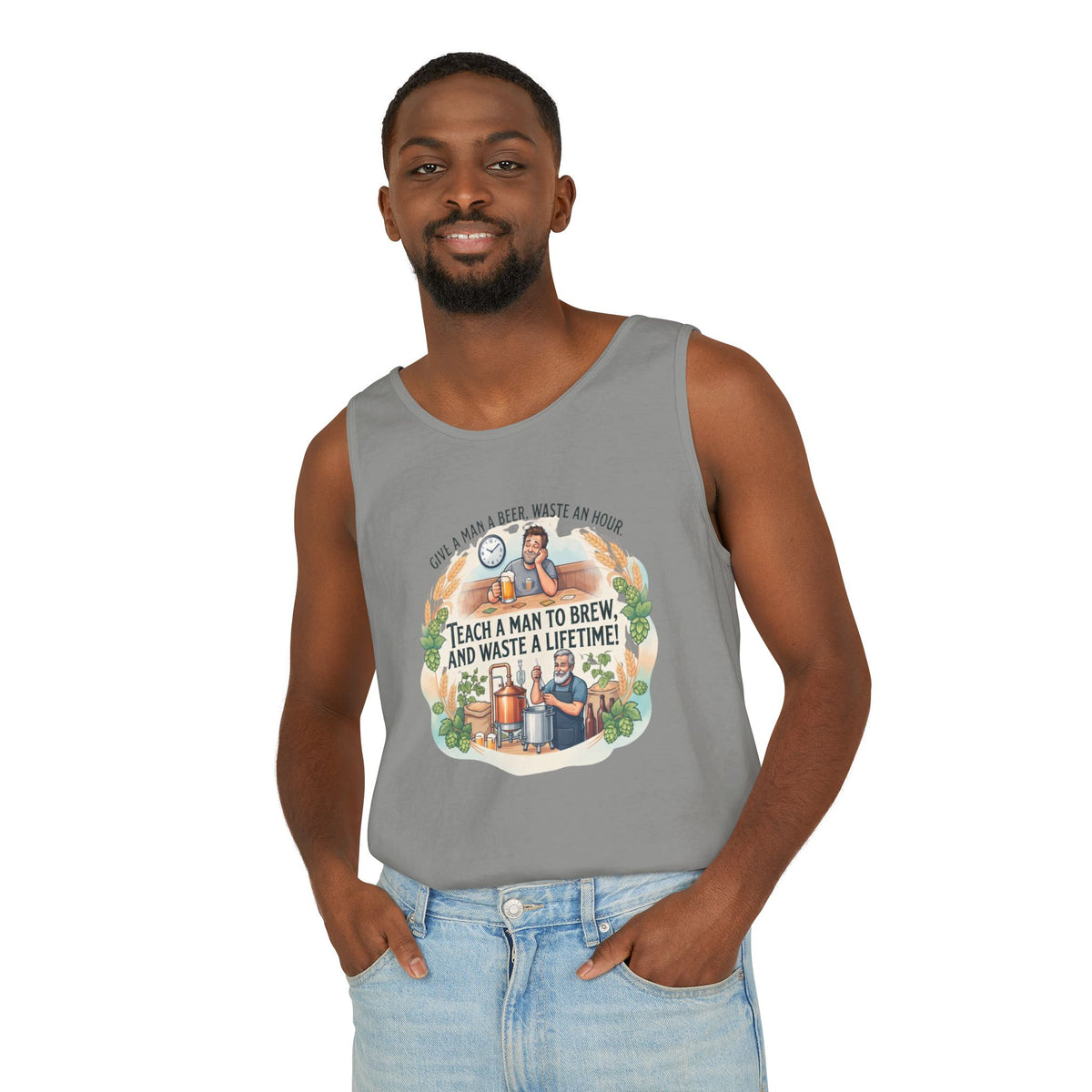 Teach a Man to Brew Beer Tank Top