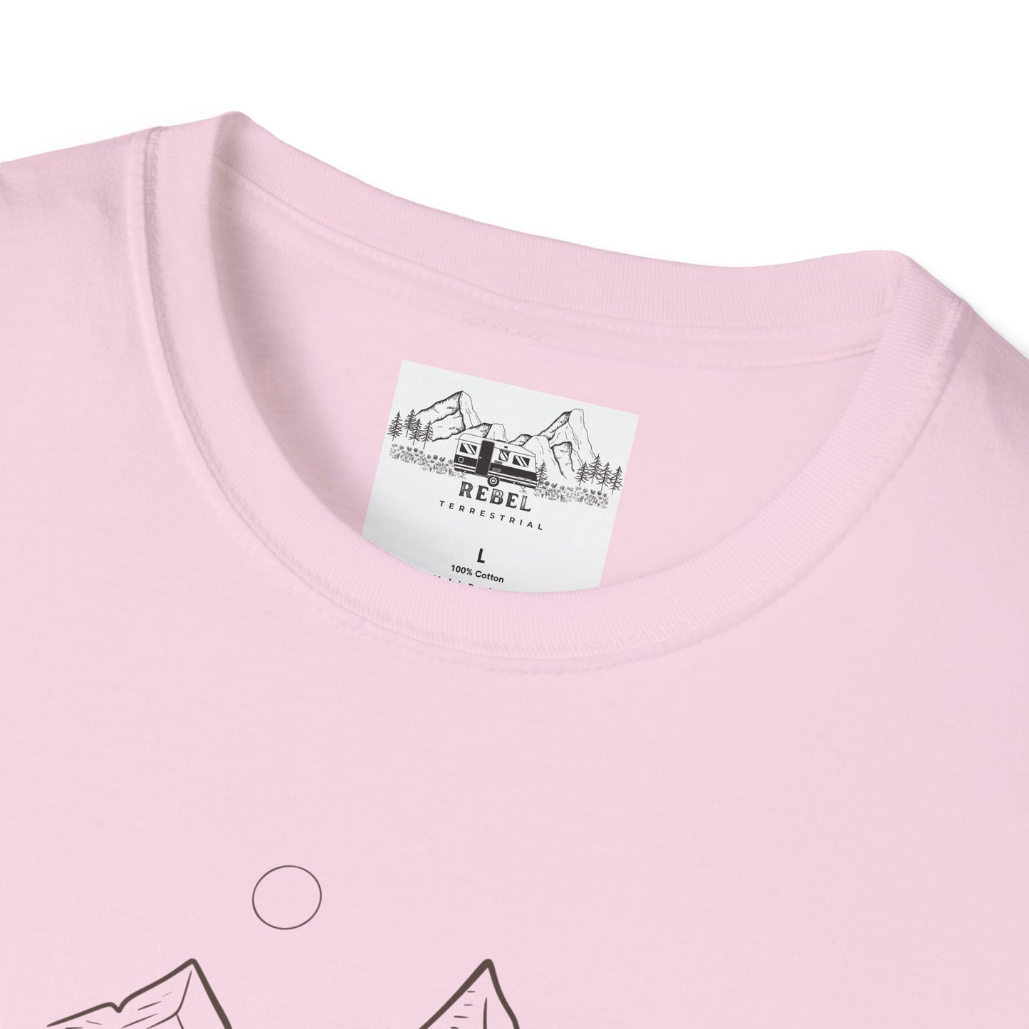 Just Another Half Mile or So | Minimalist Mountain Scene Unisex Softstyle T-Shirt
