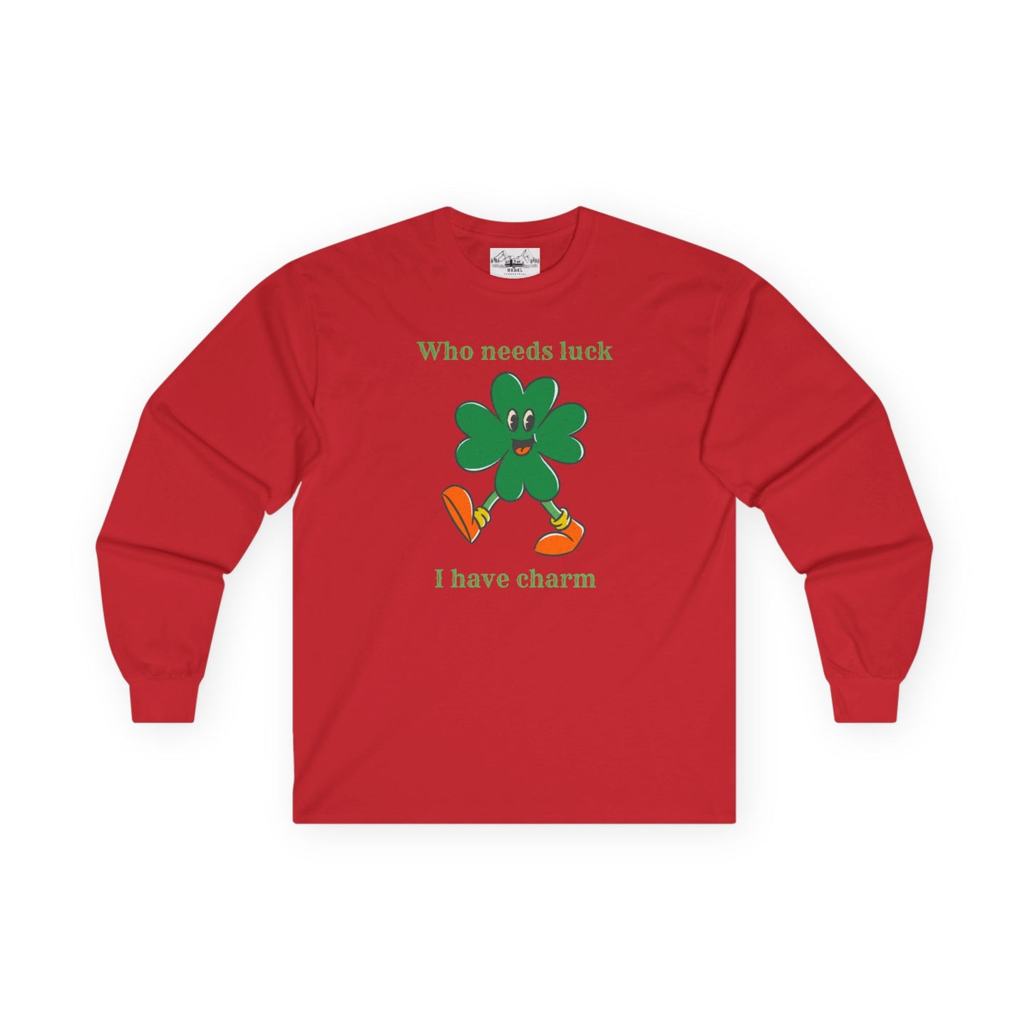 "I Have Charm" Long Sleeve Tee – Vintage Four-Leaf Character