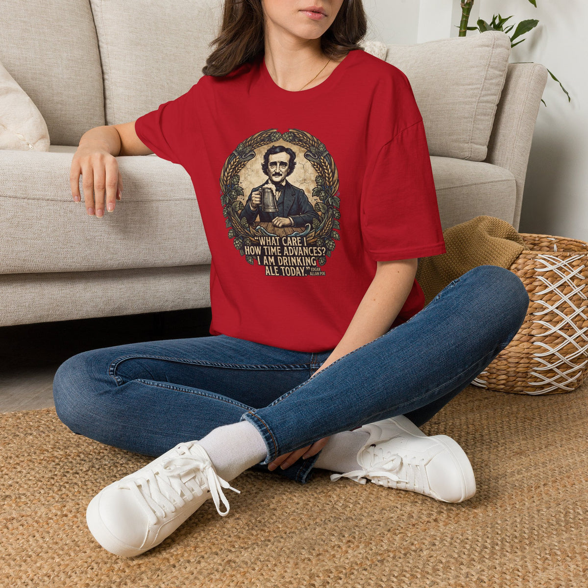 I Am Drinking Ale Today Edgar Allan Poe T-Shirt