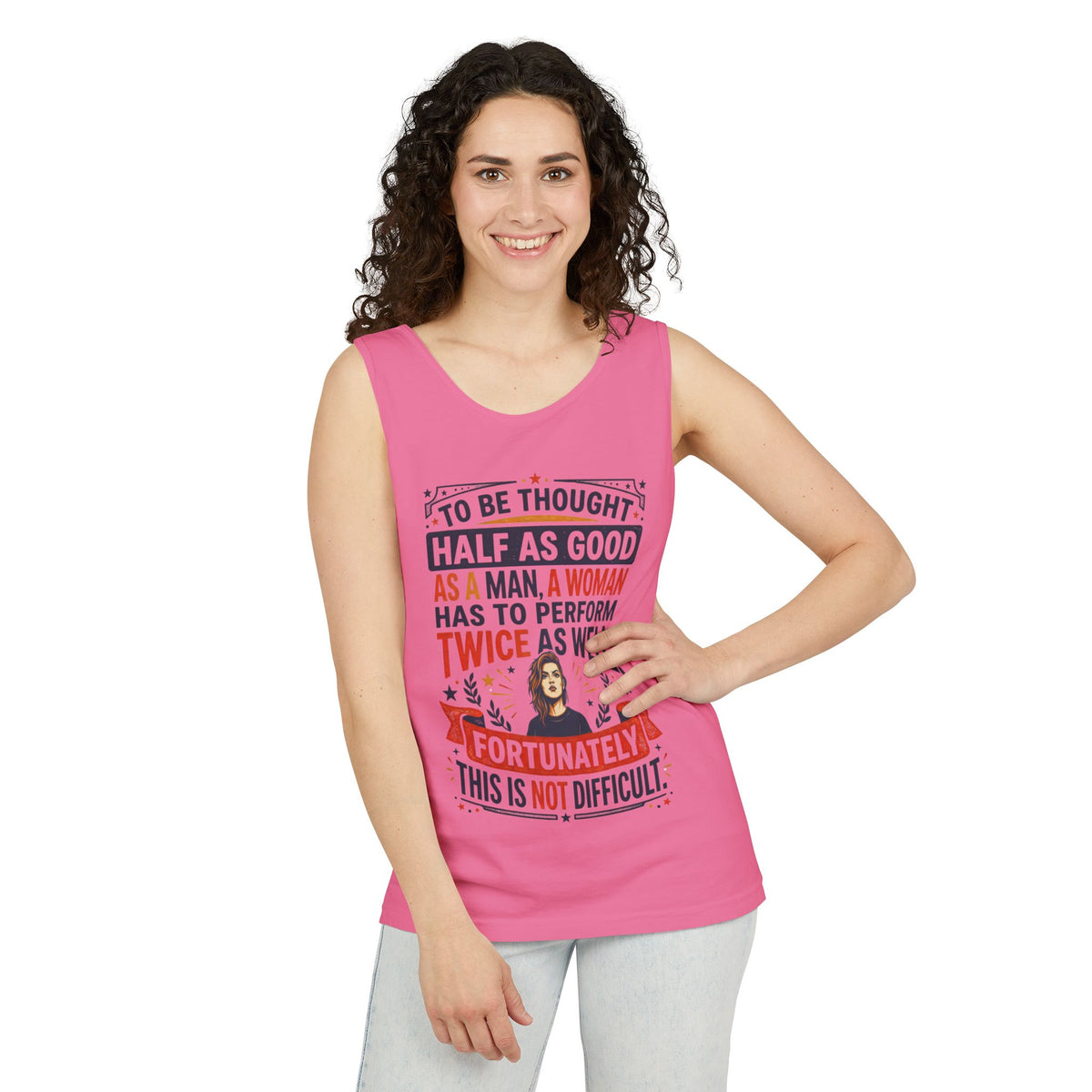 “Twice as Well” Feminist Unisex Cotton Tank Top