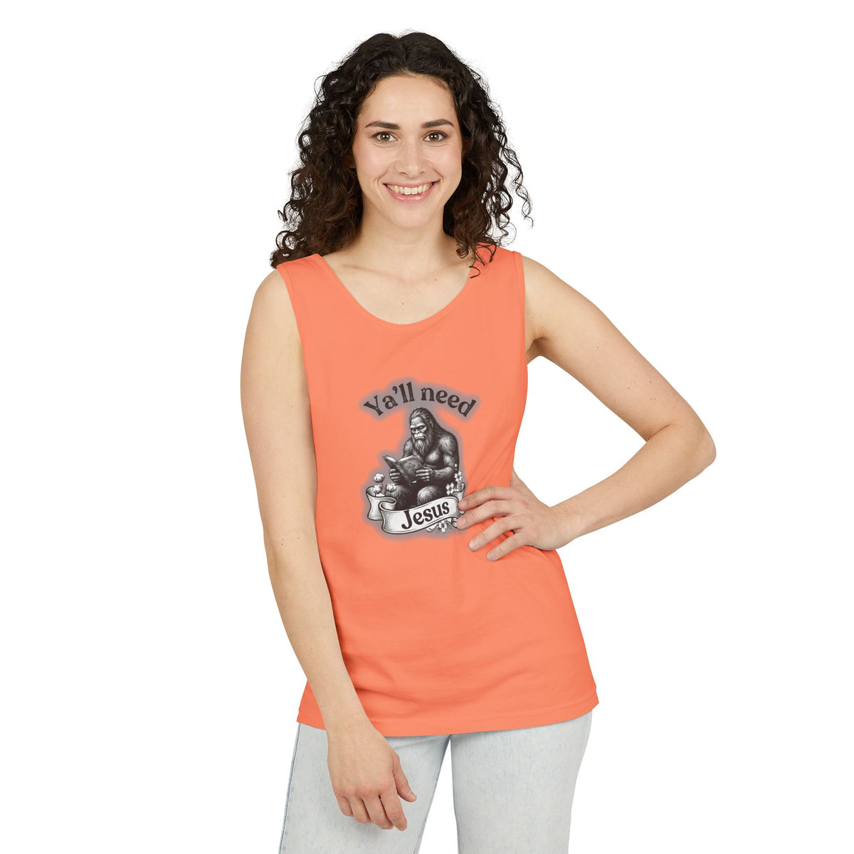Y’all Need Jesus Bigfoot Garment-Dyed Tank Top