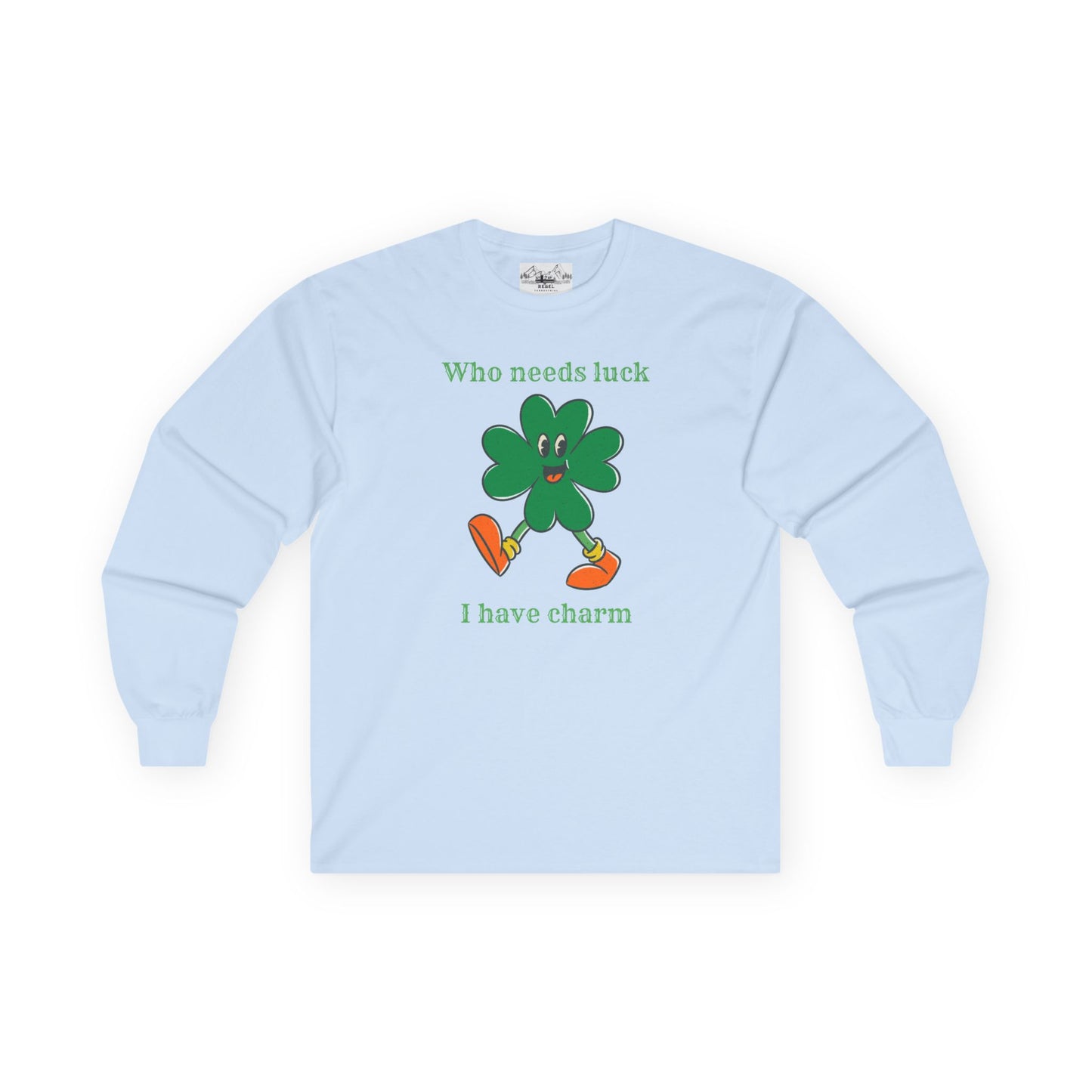 "I Have Charm" Long Sleeve Tee – Vintage Four-Leaf Character